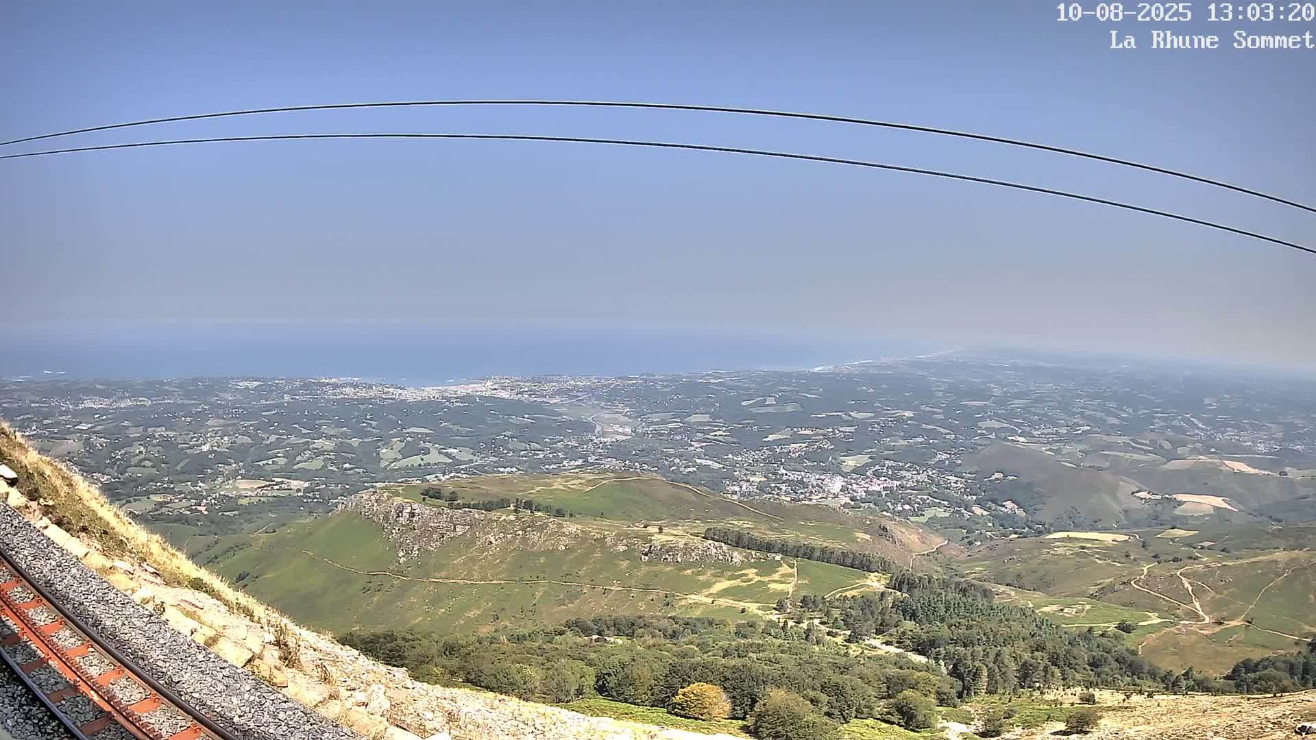 Saint-Jean-de-Luz from Sommet de La Rhune Mountain Summit Panaromic Live Cam - Bayonne, 	Pyrenees-Atlantiques, Nouvelle-Aquitaine, France