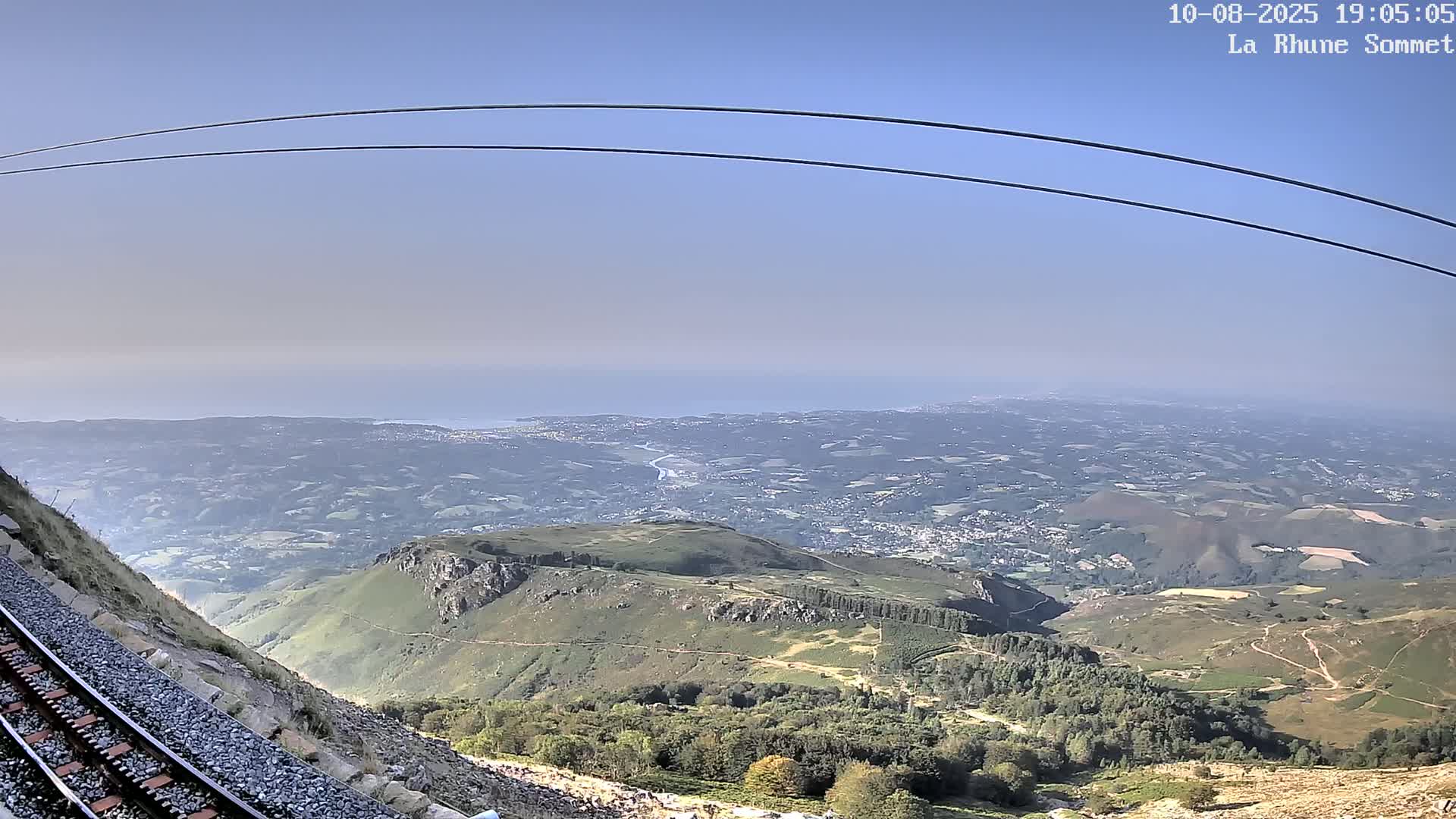 Saint-Jean-de-Luz from Sommet de La Rhune Mountain Summit Panaromic Live Cam - Bayonne, 	Pyrenees-Atlantiques, Nouvelle-Aquitaine, France