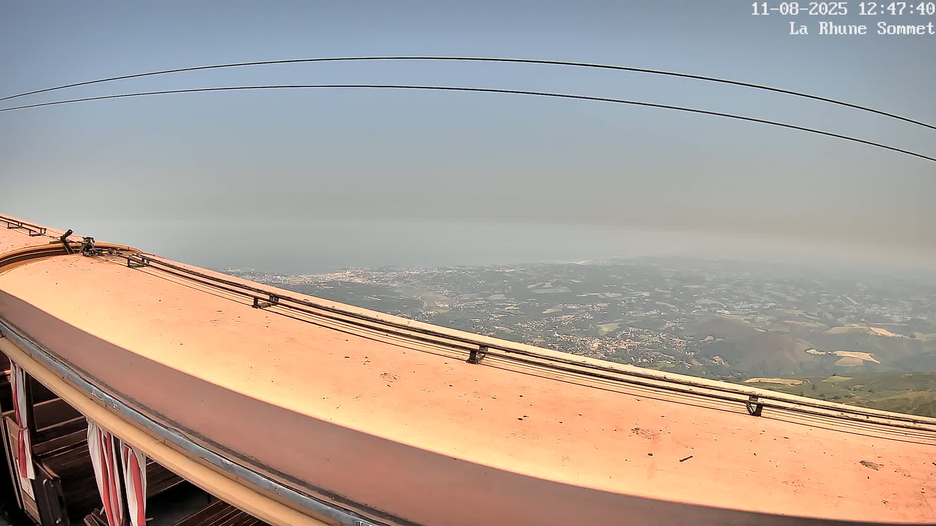 Saint-Jean-de-Luz from Sommet de La Rhune Mountain Summit Panaromic Live Cam - Bayonne, 	Pyrenees-Atlantiques, Nouvelle-Aquitaine, France