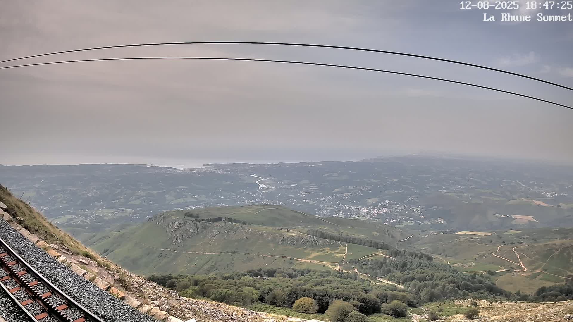 Saint-Jean-de-Luz from Sommet de La Rhune Mountain Summit Panaromic Live Cam - Bayonne, 	Pyrenees-Atlantiques, Nouvelle-Aquitaine, France