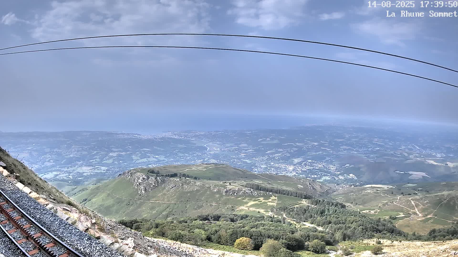 Saint-Jean-de-Luz from Sommet de La Rhune Mountain Summit Panaromic Live Cam - Bayonne, 	Pyrenees-Atlantiques, Nouvelle-Aquitaine, France