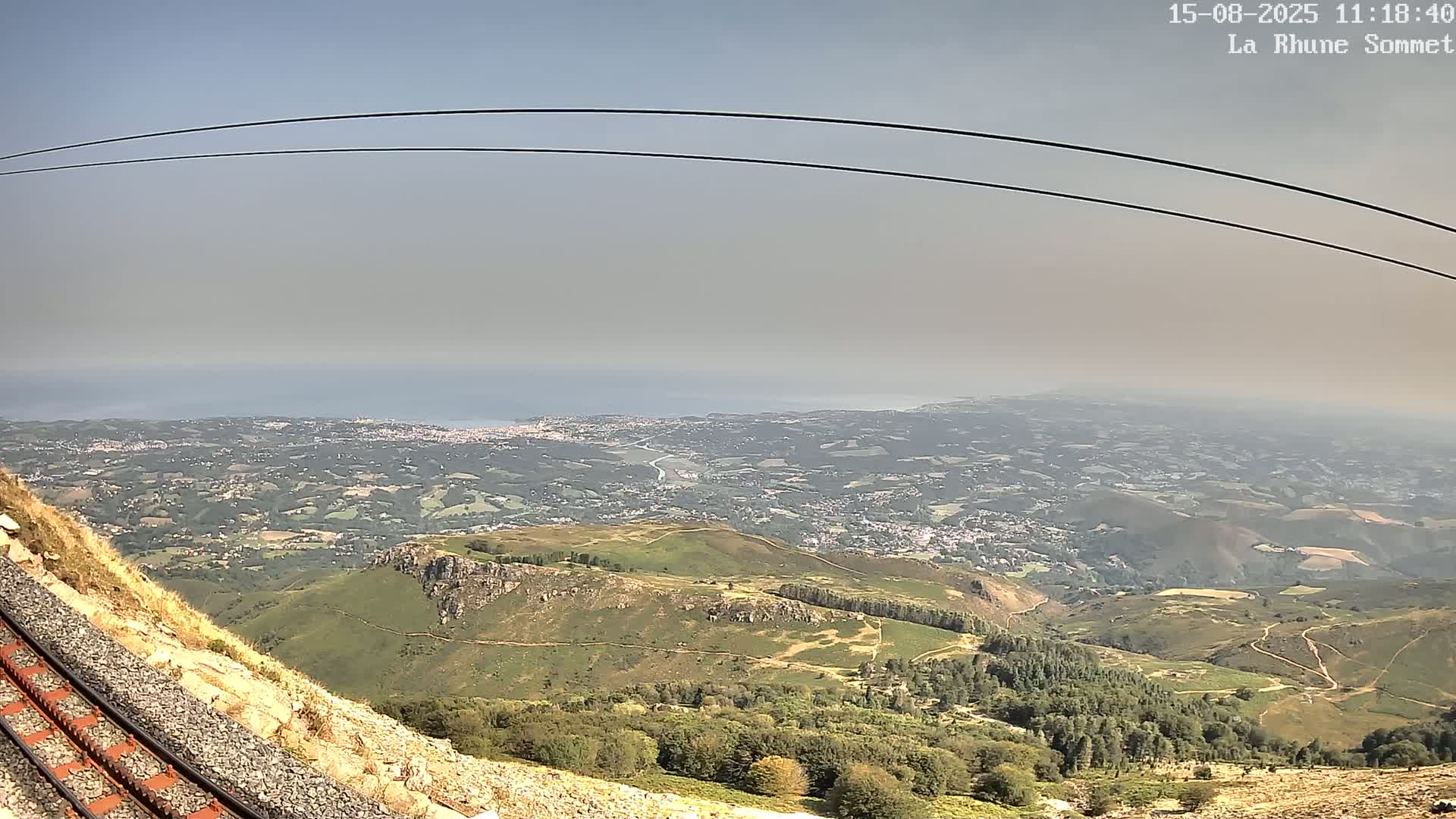 Saint-Jean-de-Luz from Sommet de La Rhune Mountain Summit Panaromic Live Cam - Bayonne, 	Pyrenees-Atlantiques, Nouvelle-Aquitaine, France