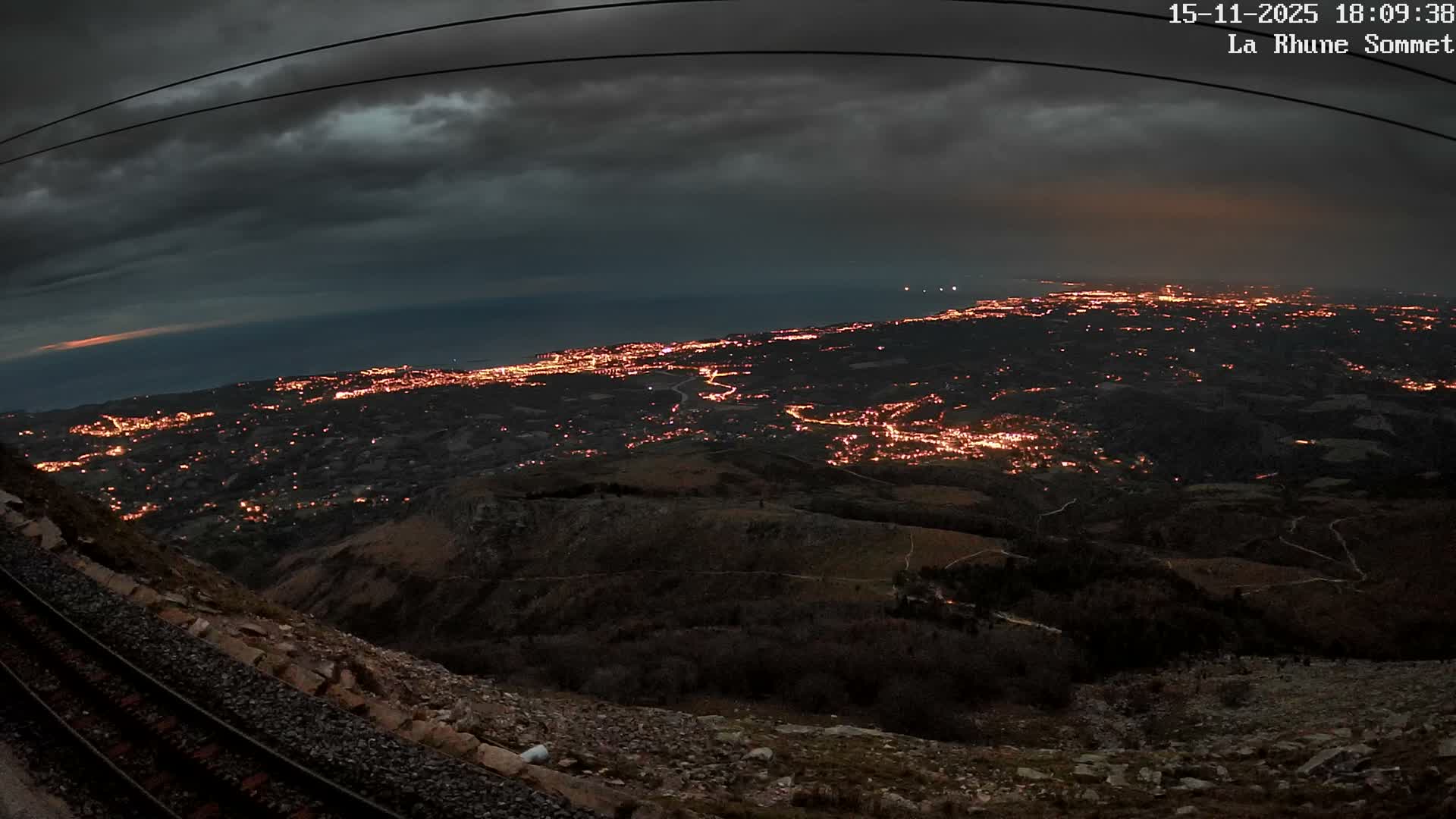 Saint-Jean-de-Luz from Sommet de La Rhune Mountain Summit Panaromic Live Cam - Bayonne, 	Pyrenees-Atlantiques, Nouvelle-Aquitaine, France