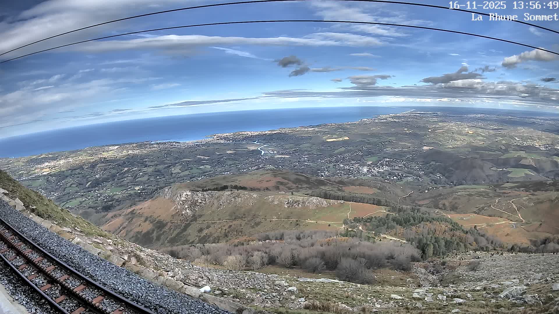 Saint-Jean-de-Luz from Sommet de La Rhune Mountain Summit Panaromic Live Cam - Bayonne, 	Pyrenees-Atlantiques, Nouvelle-Aquitaine, France