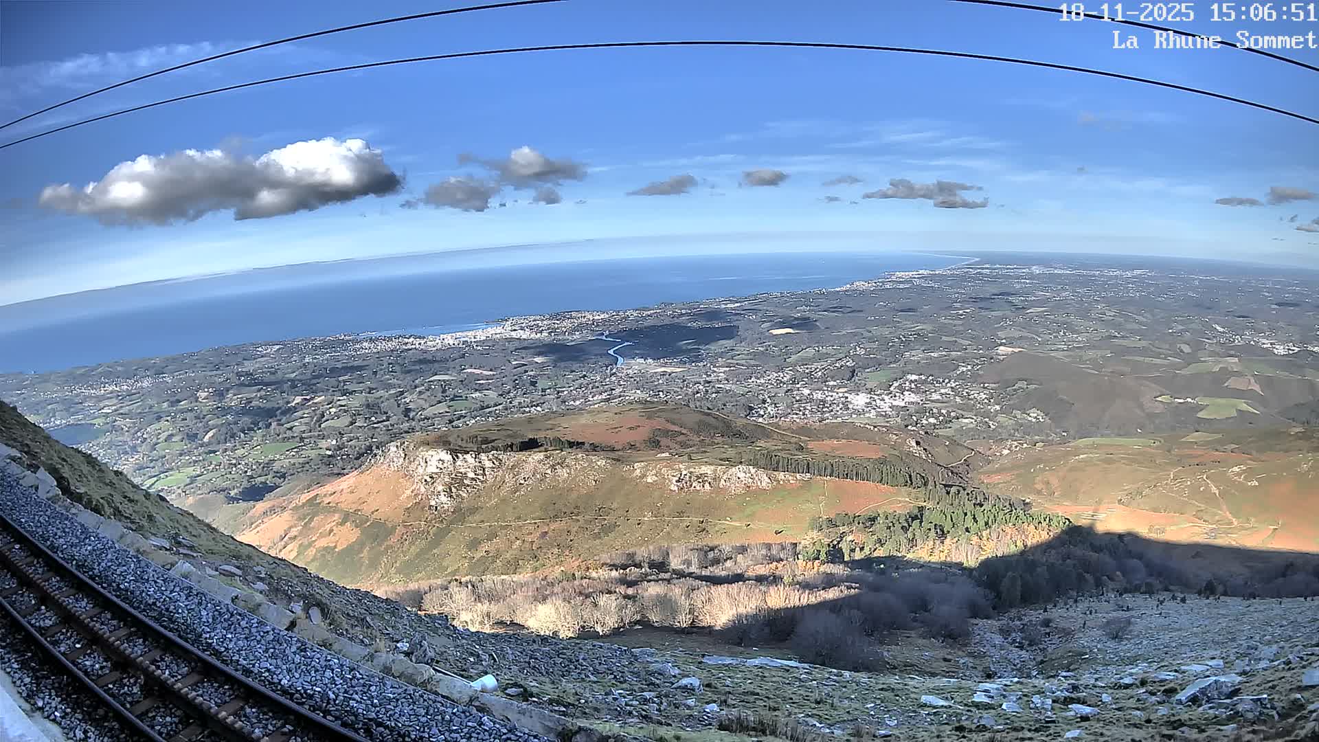 Saint-Jean-de-Luz from Sommet de La Rhune Mountain Summit Panaromic Live Cam - Bayonne, 	Pyrenees-Atlantiques, Nouvelle-Aquitaine, France