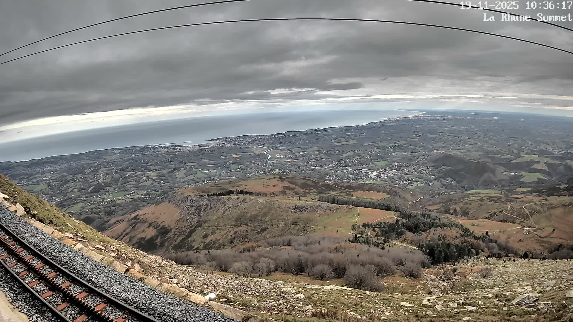 Saint-Jean-de-Luz from Sommet de La Rhune Mountain Summit Panaromic Live Cam - Bayonne, 	Pyrenees-Atlantiques, Nouvelle-Aquitaine, France