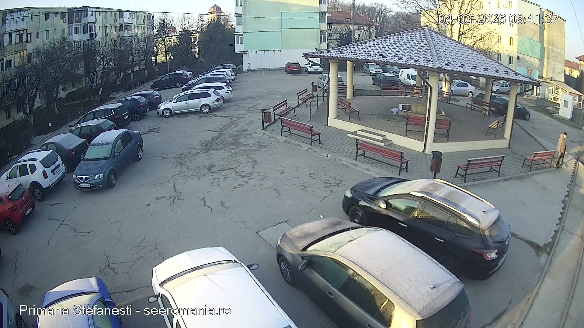 Arges,  Ştefănesti Noii Centru ( New Stefanesti Center ) Biserica Sfinții Împărați Constantin și Elena ( Church of the Holy Emperors Constantine and Helena ) View, Stefanesti Live Cam - Ştefănesti Noii,  Oraş Ştefănesti, Argeş, Romania