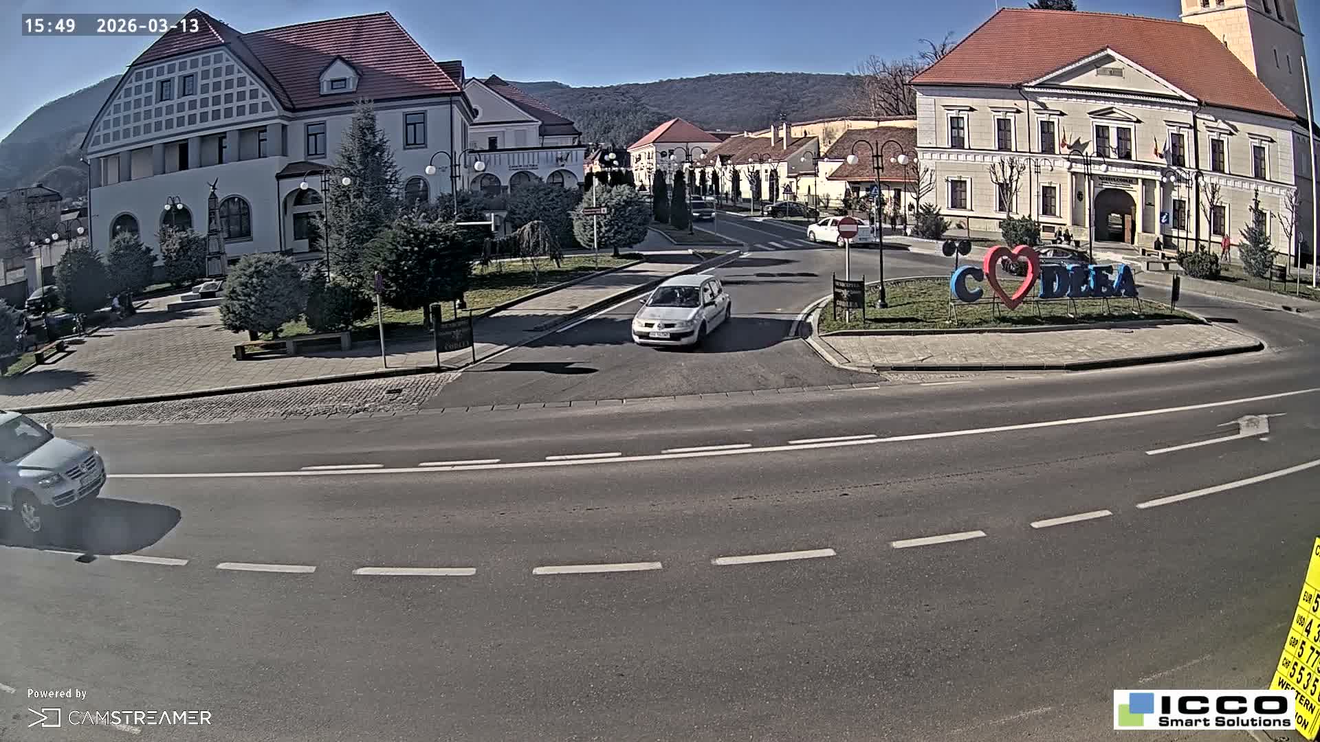 Brasov, Strada Lunga Street / Strada Magurii Street Instersection & City Center of Codlea Live Cam -  Codlea, Braşov, Romania