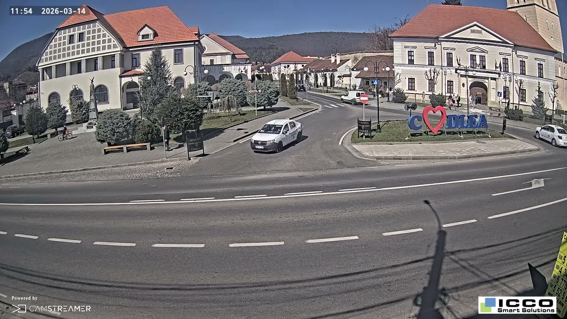 Brasov, Strada Lunga Street / Strada Magurii Street Instersection & City Center of Codlea Live Cam -  Codlea, Braşov, Romania