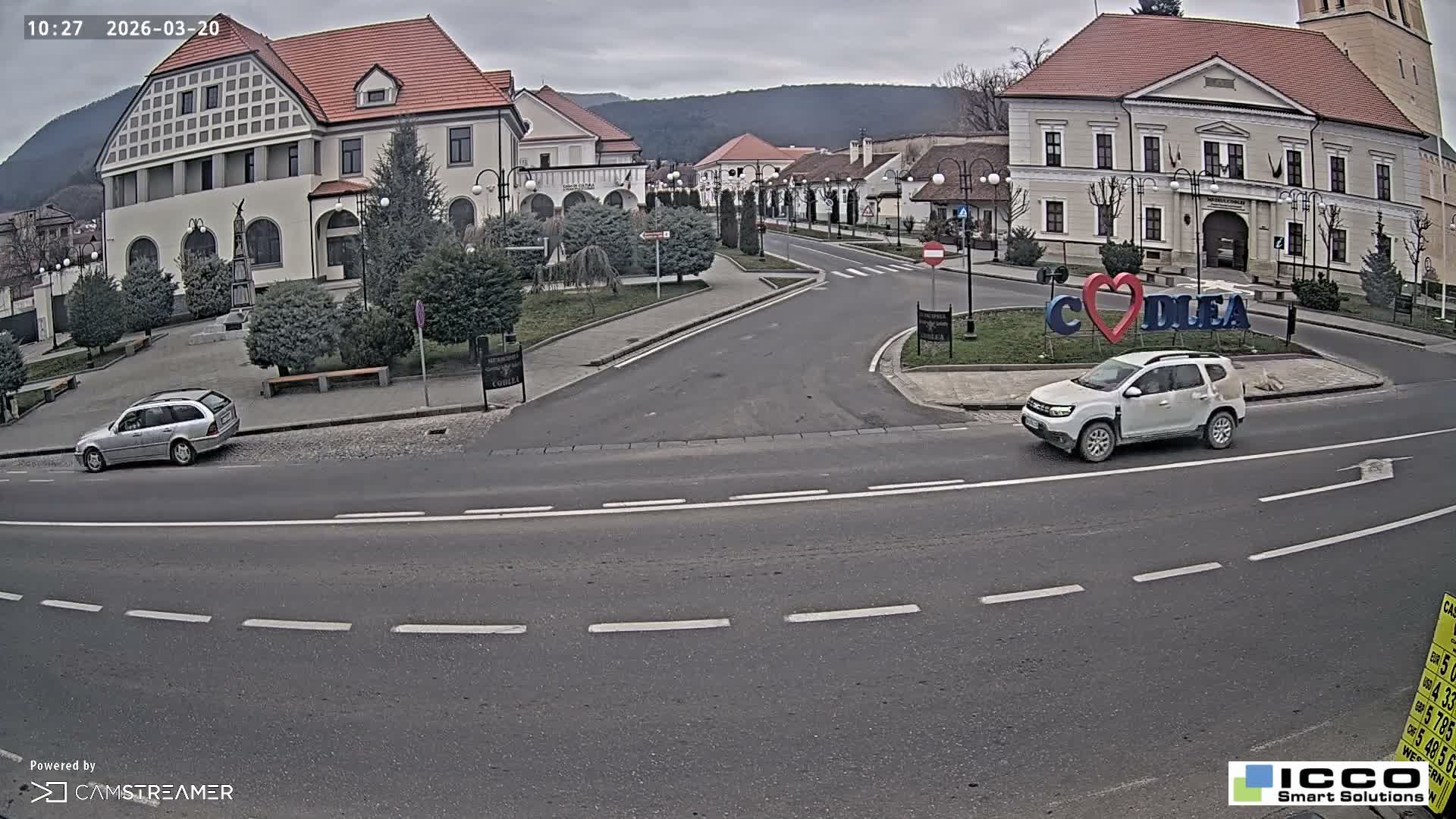 Brasov, Strada Lunga Street / Strada Magurii Street Instersection & City Center of Codlea Live Cam -  Codlea, Braşov, Romania