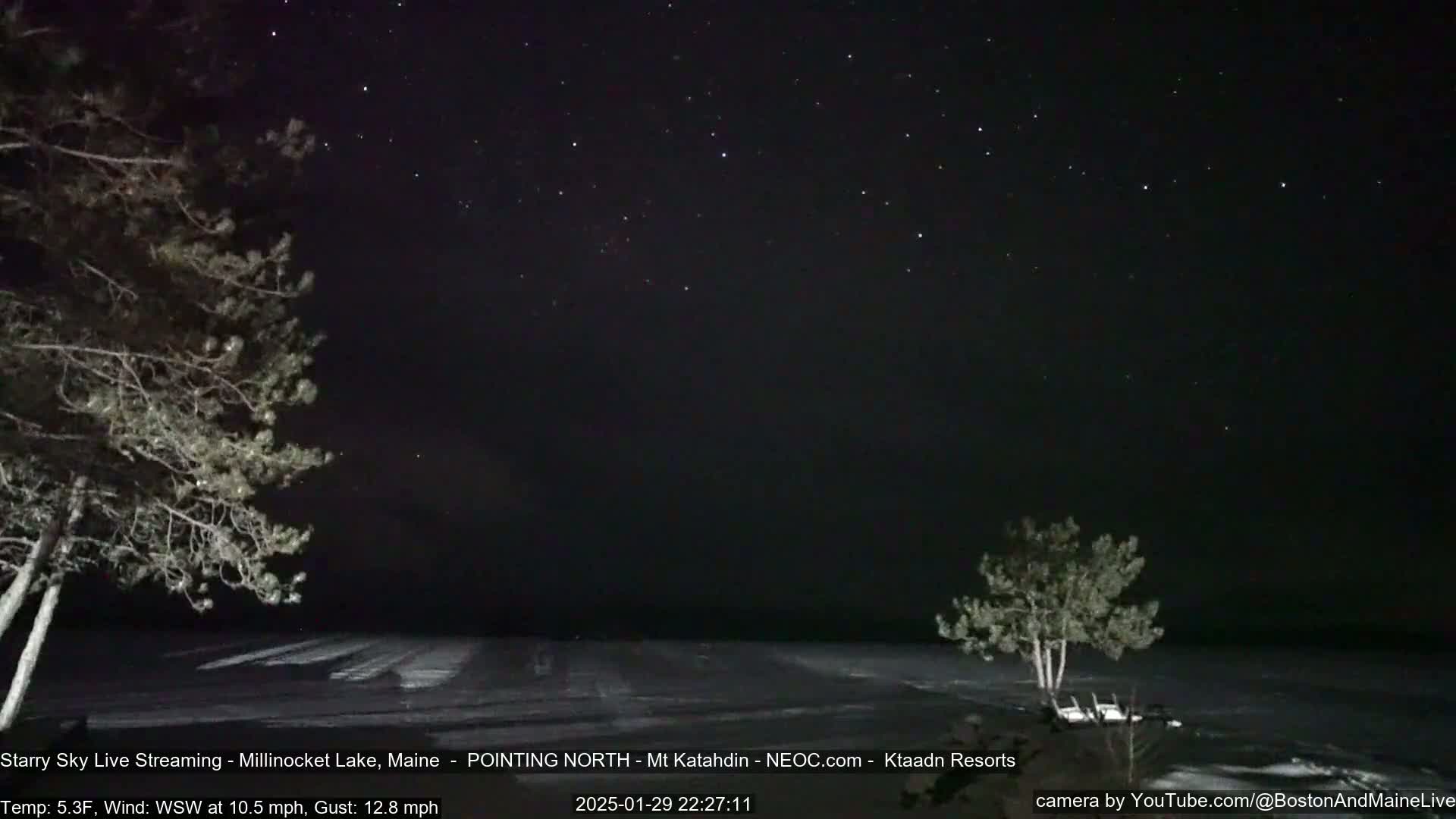 Stars, Aurora, Meteors Live Cam - from Mt Katahdin, Maine  USA