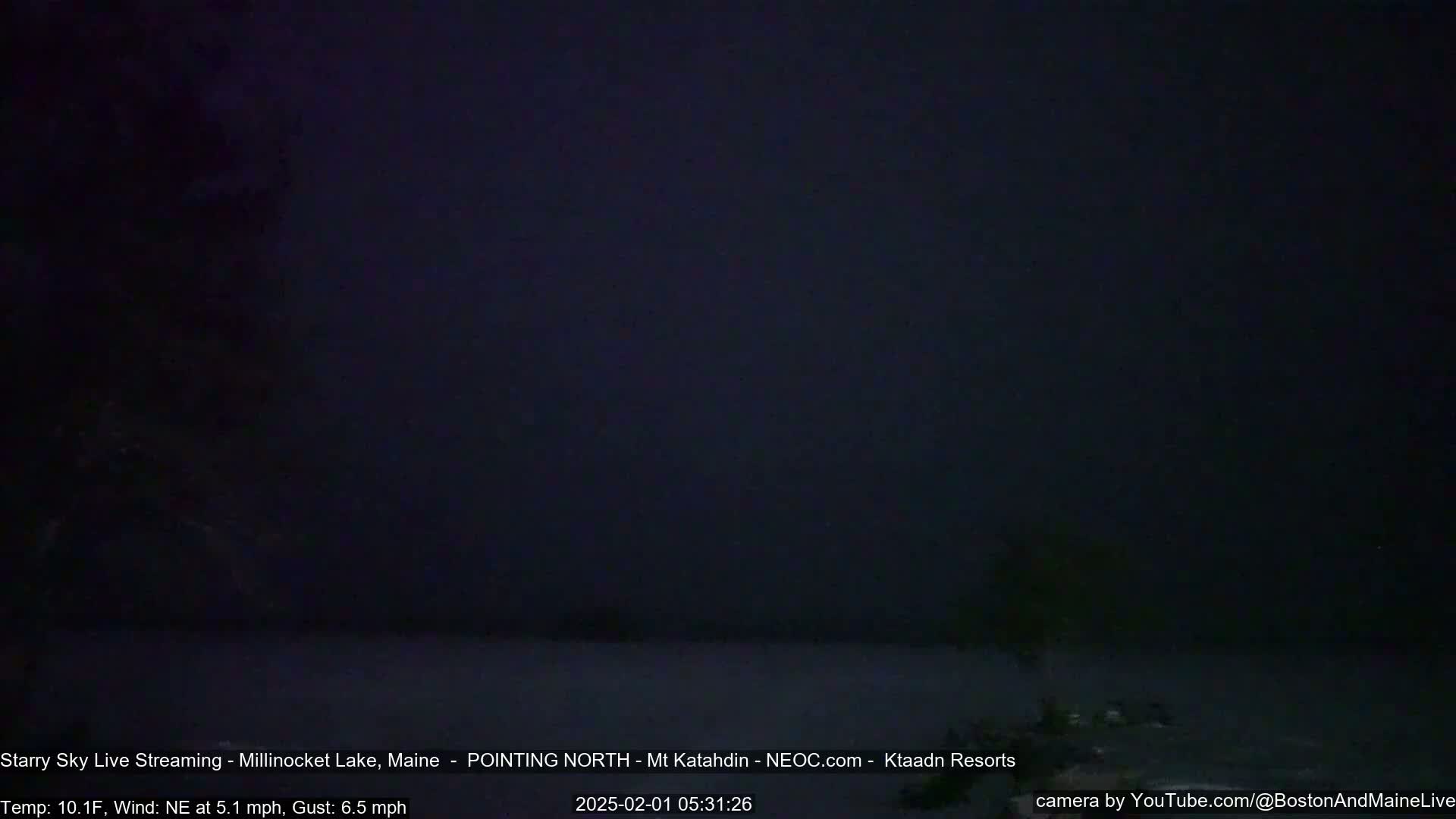 Stars, Aurora, Meteors Live Cam - from Mt Katahdin, Maine  USA
