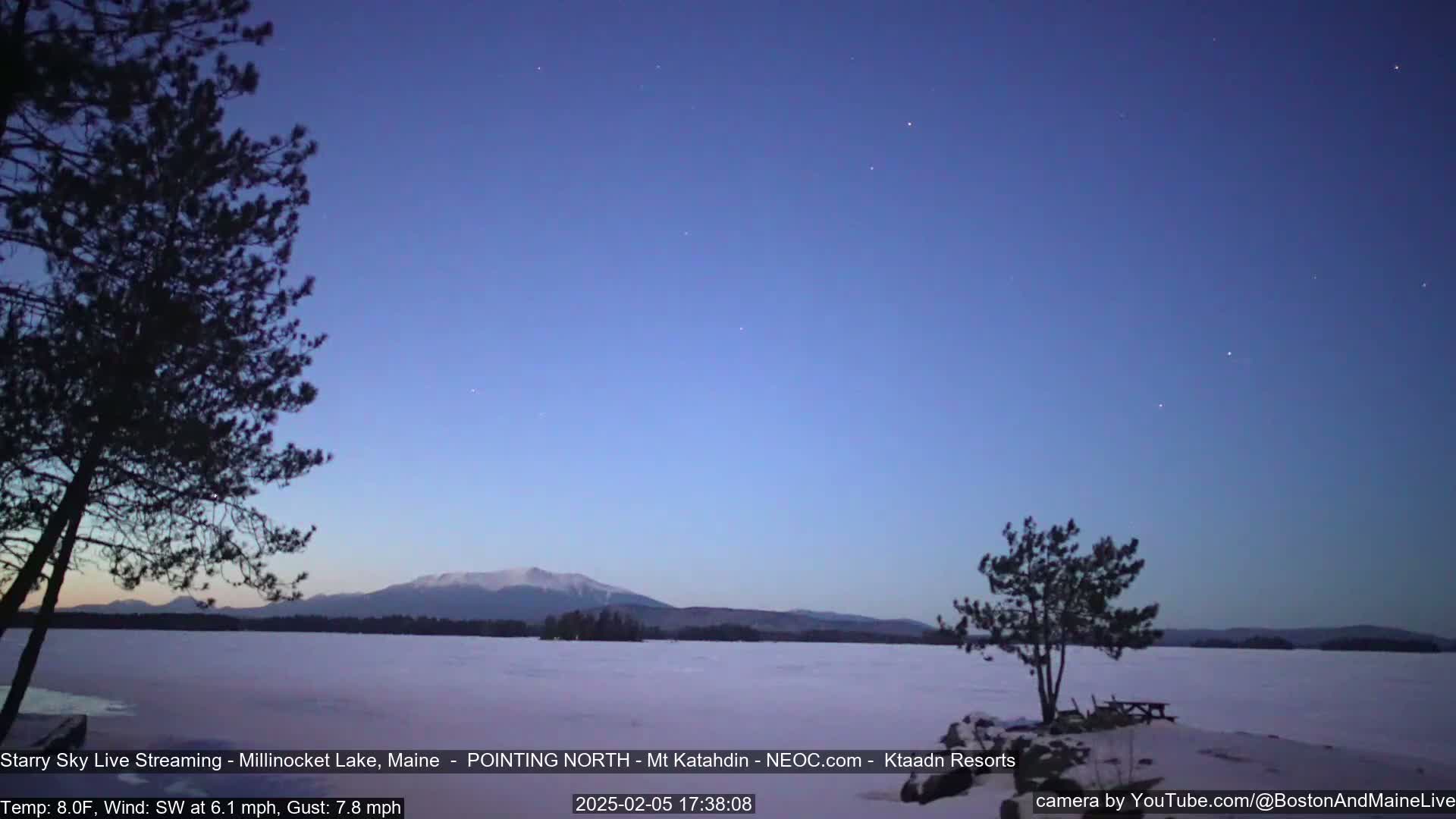 Stars, Aurora, Meteors Live Cam - from Mt Katahdin, Maine  USA