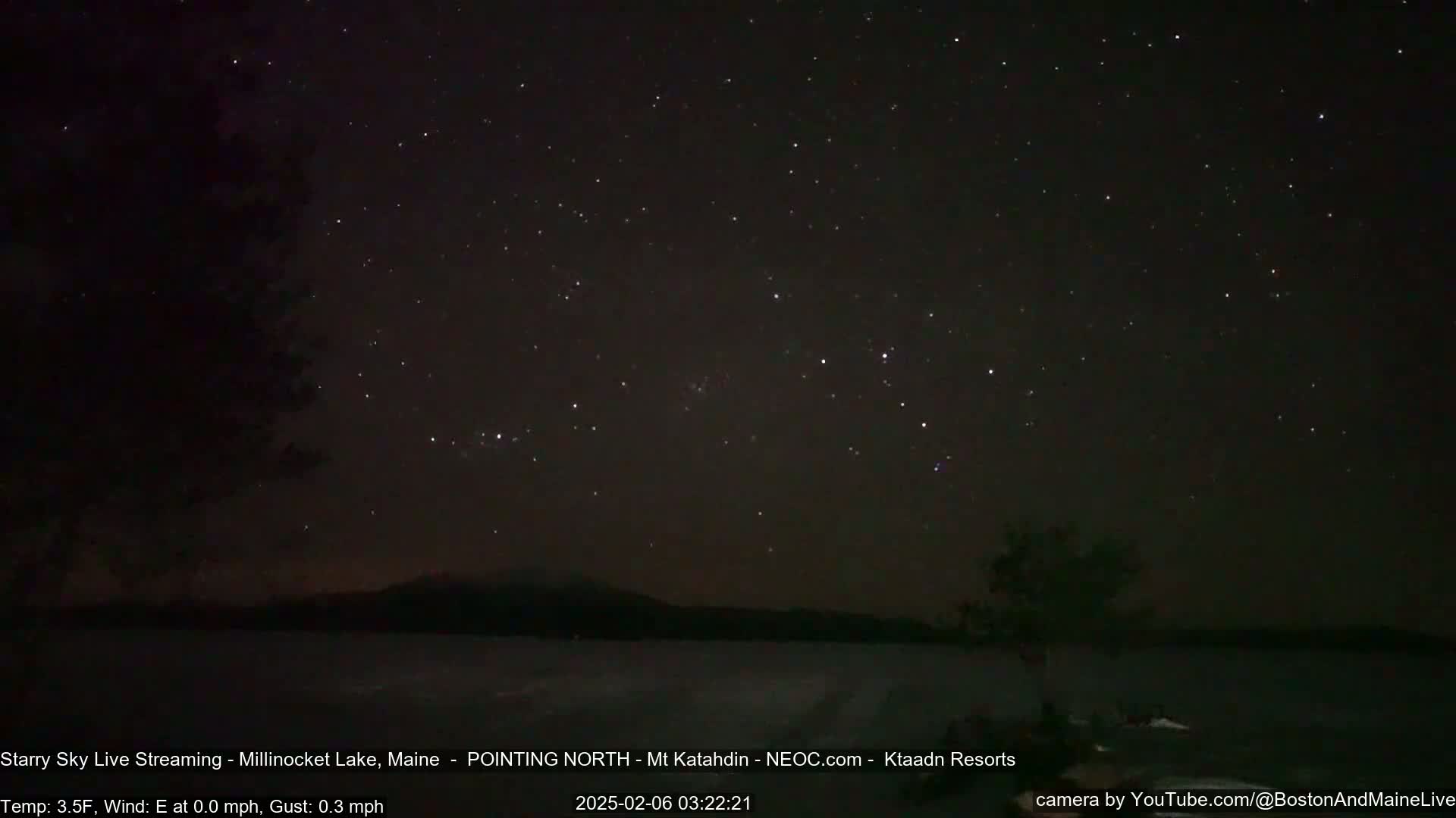 Stars, Aurora, Meteors Live Cam - from Mt Katahdin, Maine  USA