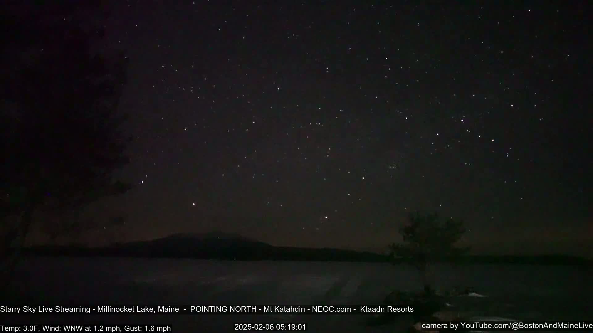 Stars, Aurora, Meteors Live Cam - from Mt Katahdin, Maine  USA