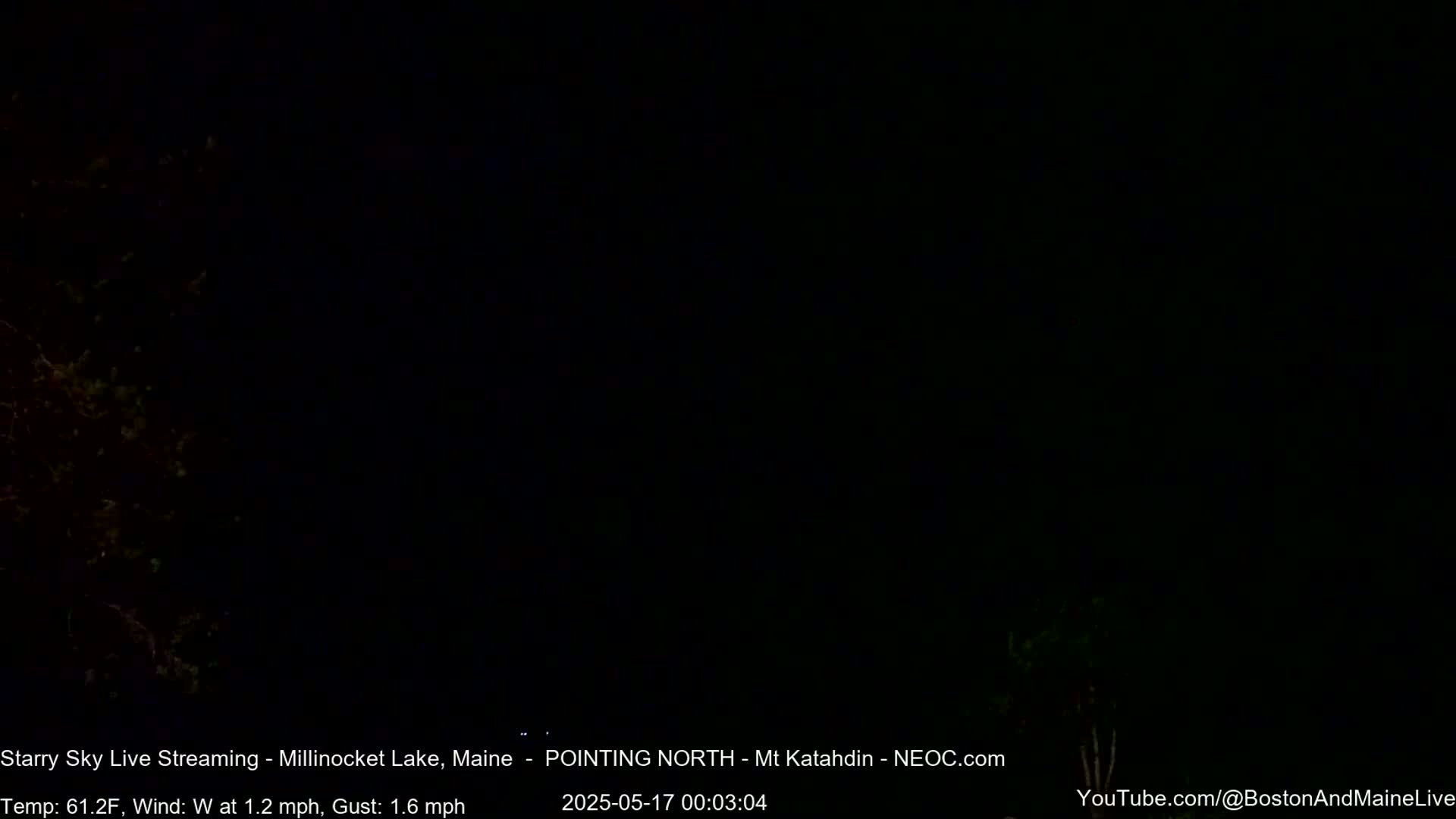Stars, Aurora, Meteors Live Cam - from Mt Katahdin, Maine  USA