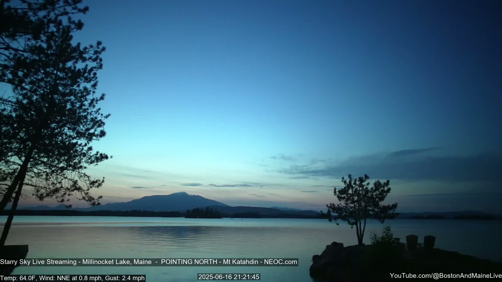 Stars, Aurora, Meteors Live Cam - from Mt Katahdin, Maine  USA