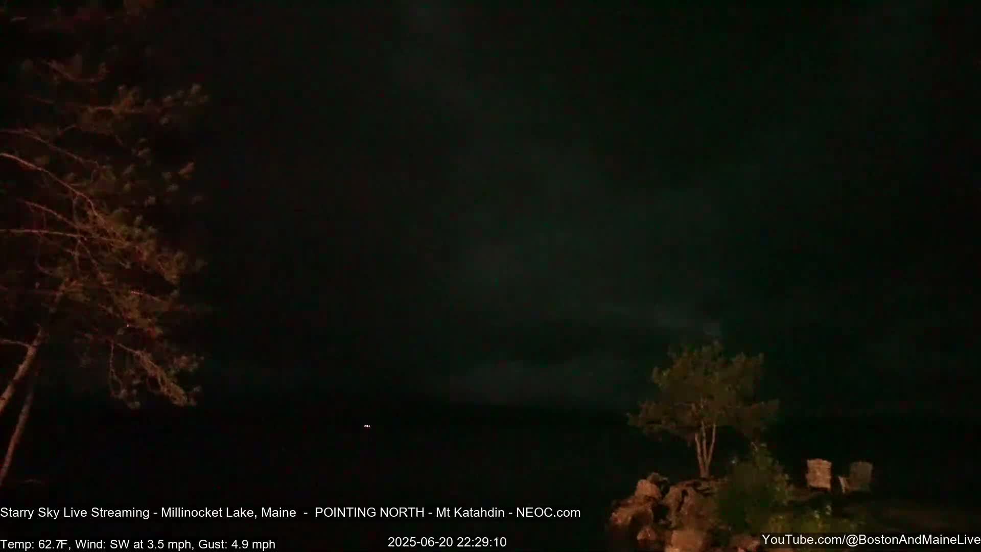 Stars, Aurora, Meteors Live Cam - from Mt Katahdin, Maine  USA