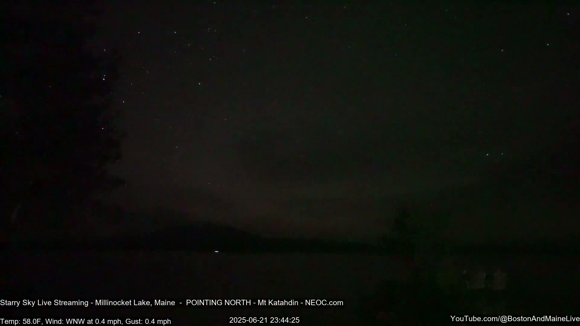 Stars, Aurora, Meteors Live Cam - from Mt Katahdin, Maine  USA