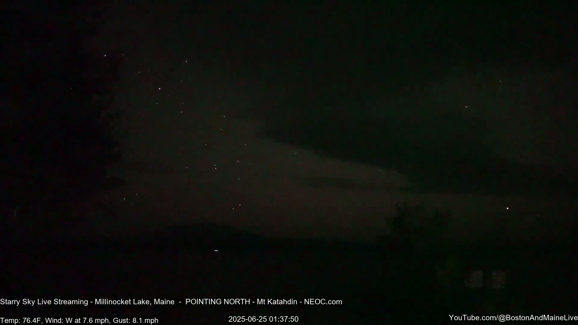 Stars, Aurora, Meteors Live Cam - from Mt Katahdin, Maine  USA