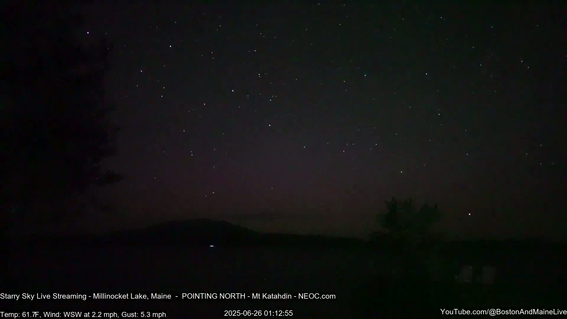 Stars, Aurora, Meteors Live Cam - from Mt Katahdin, Maine  USA