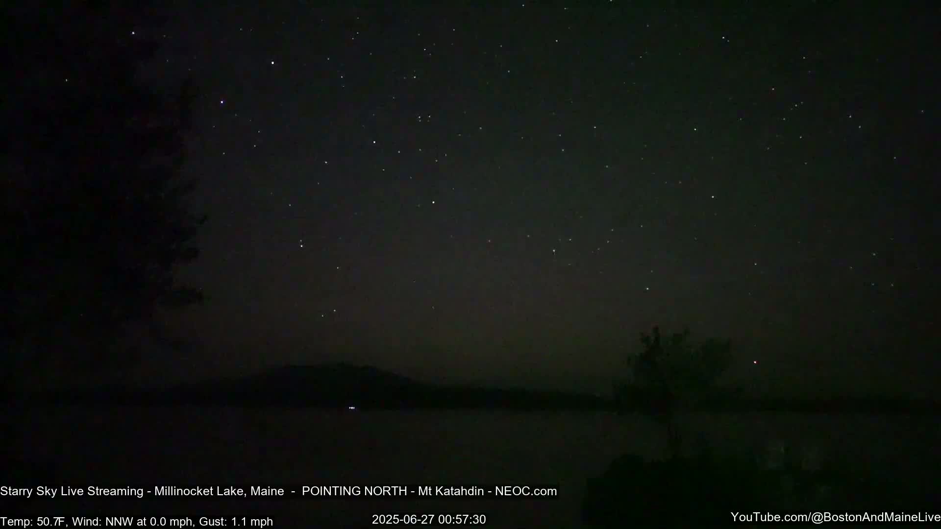 Stars, Aurora, Meteors Live Cam - from Mt Katahdin, Maine  USA