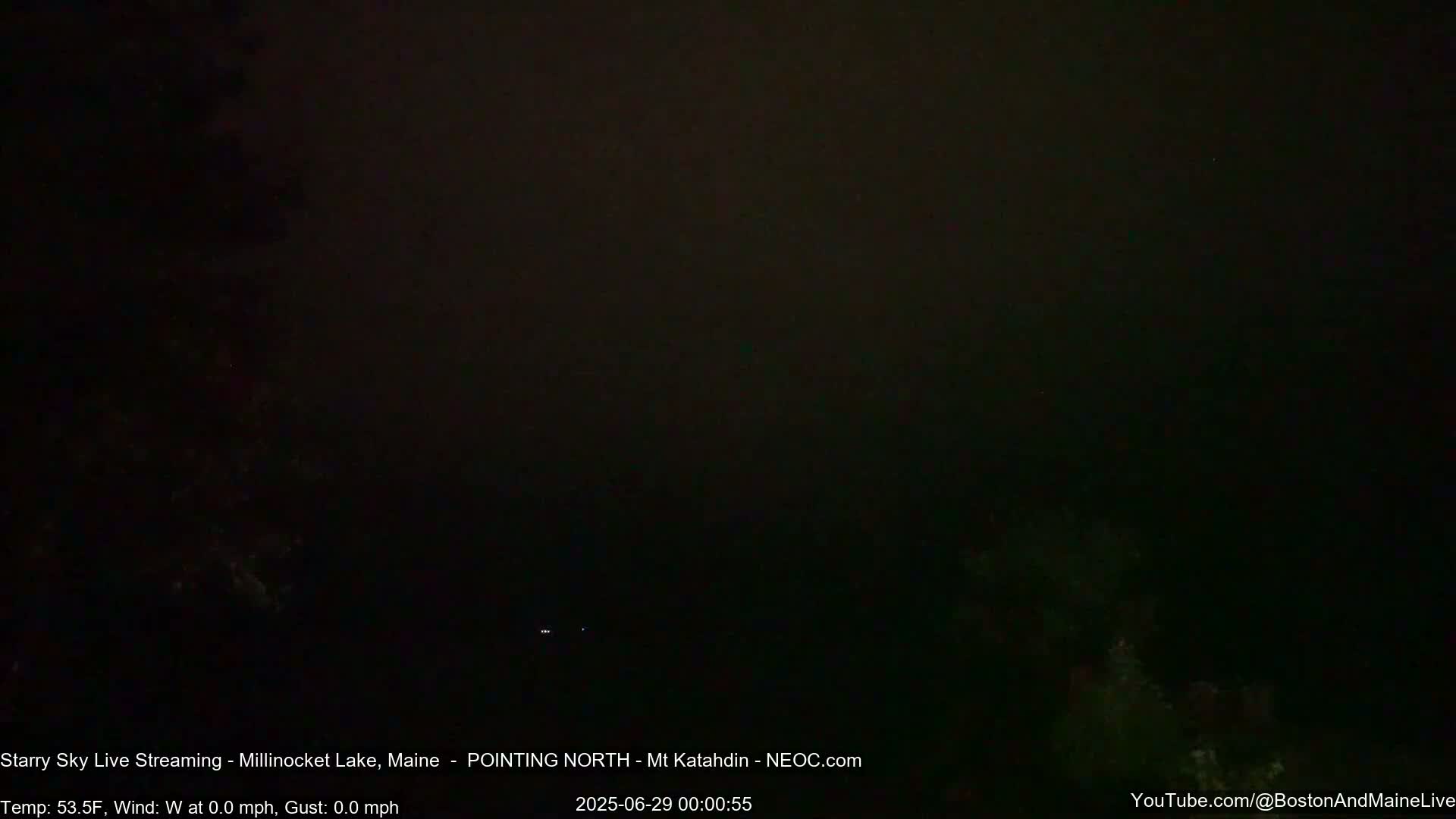 Stars, Aurora, Meteors Live Cam - from Mt Katahdin, Maine  USA