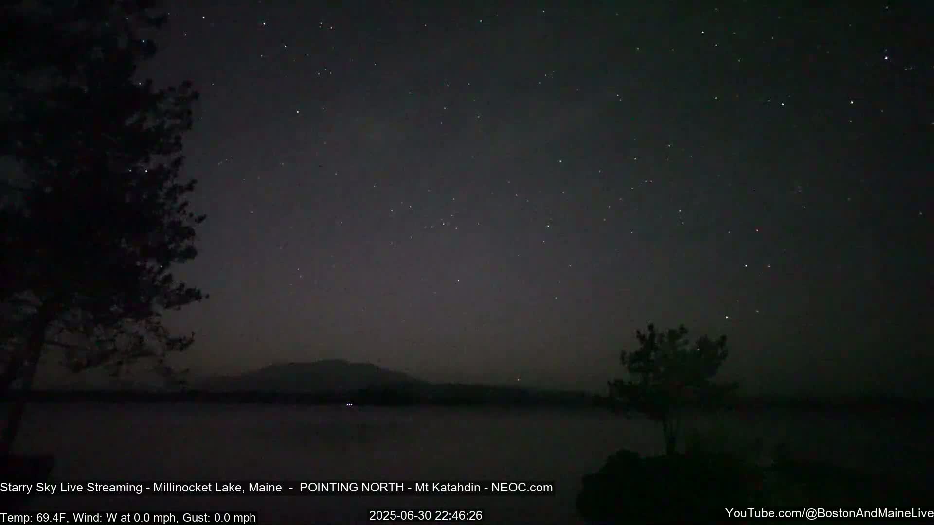 Stars, Aurora, Meteors Live Cam - from Mt Katahdin, Maine  USA