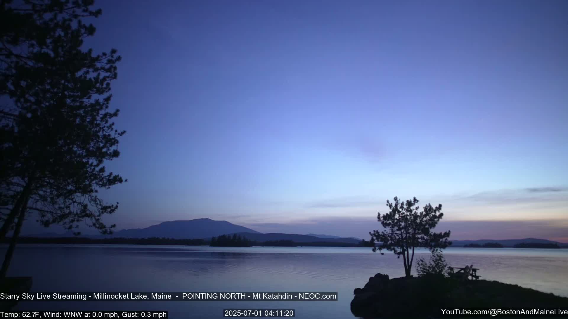 Stars, Aurora, Meteors Live Cam - from Mt Katahdin, Maine  USA
