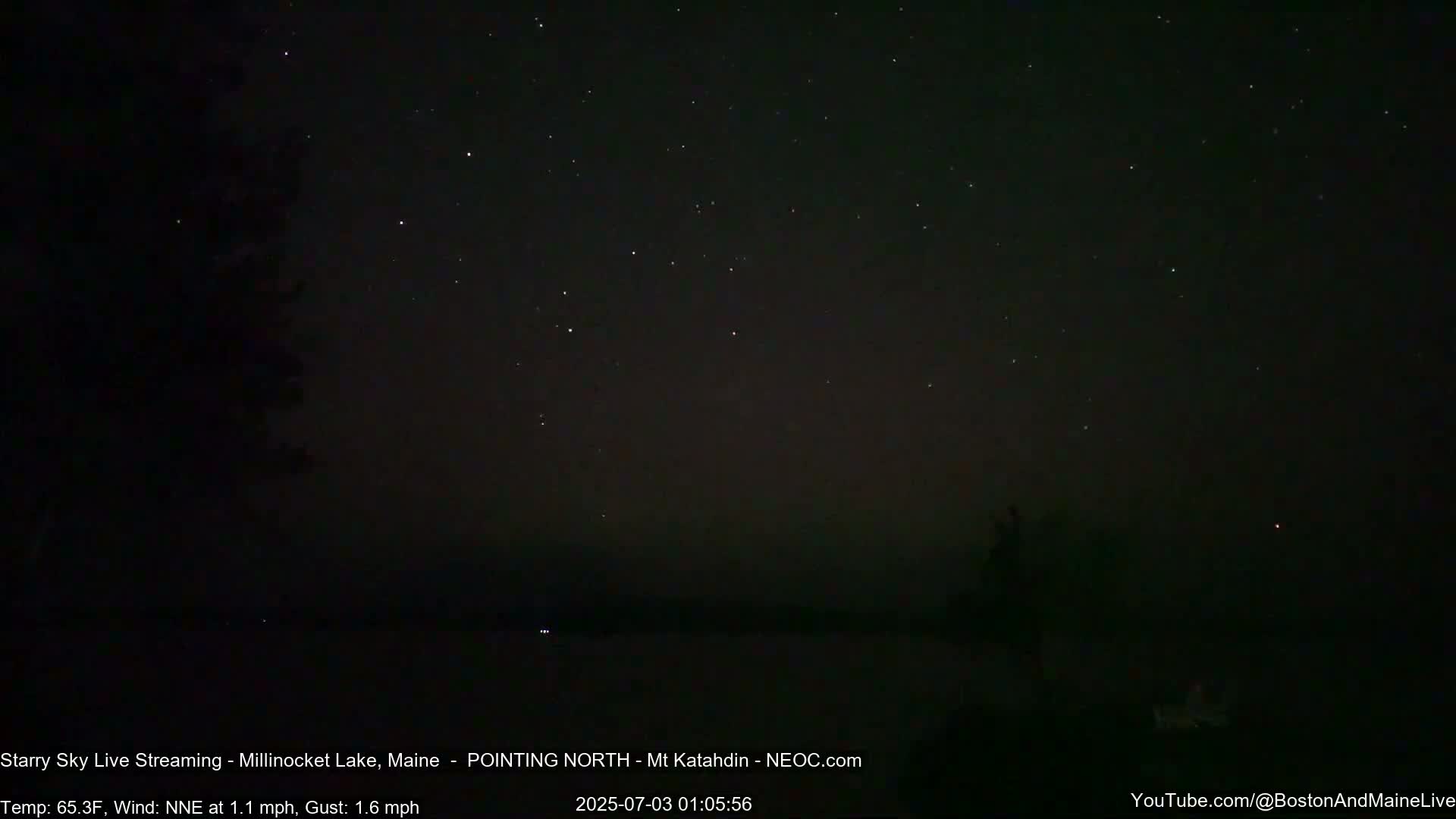 Stars, Aurora, Meteors Live Cam - from Mt Katahdin, Maine  USA