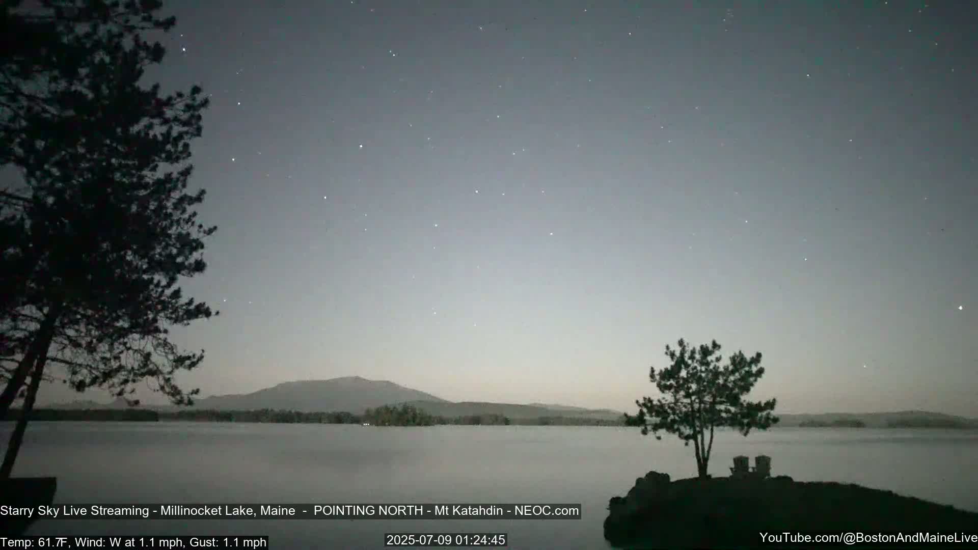 Stars, Aurora, Meteors Live Cam - from Mt Katahdin, Maine  USA