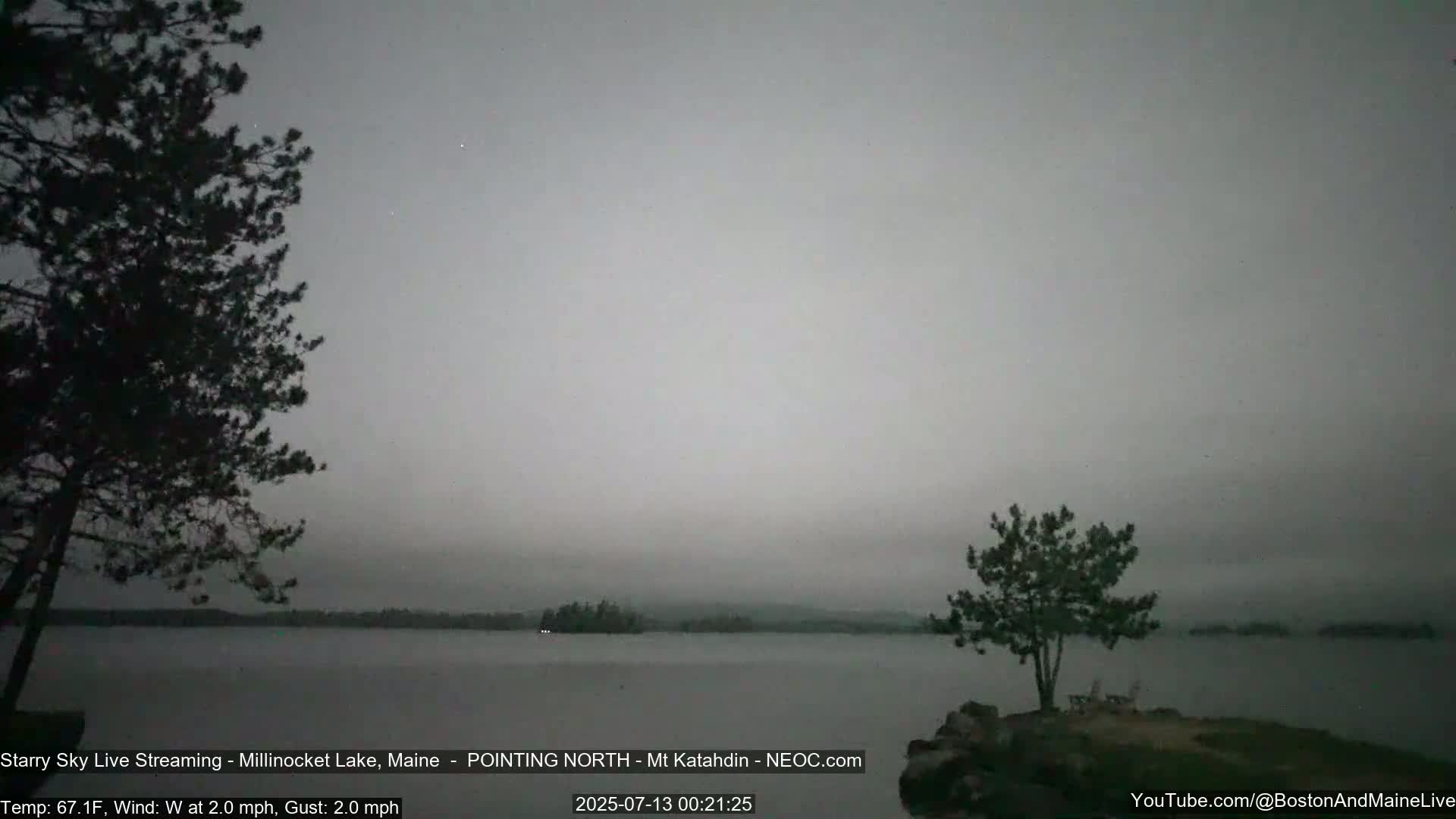 Stars, Aurora, Meteors Live Cam - from Mt Katahdin, Maine  USA