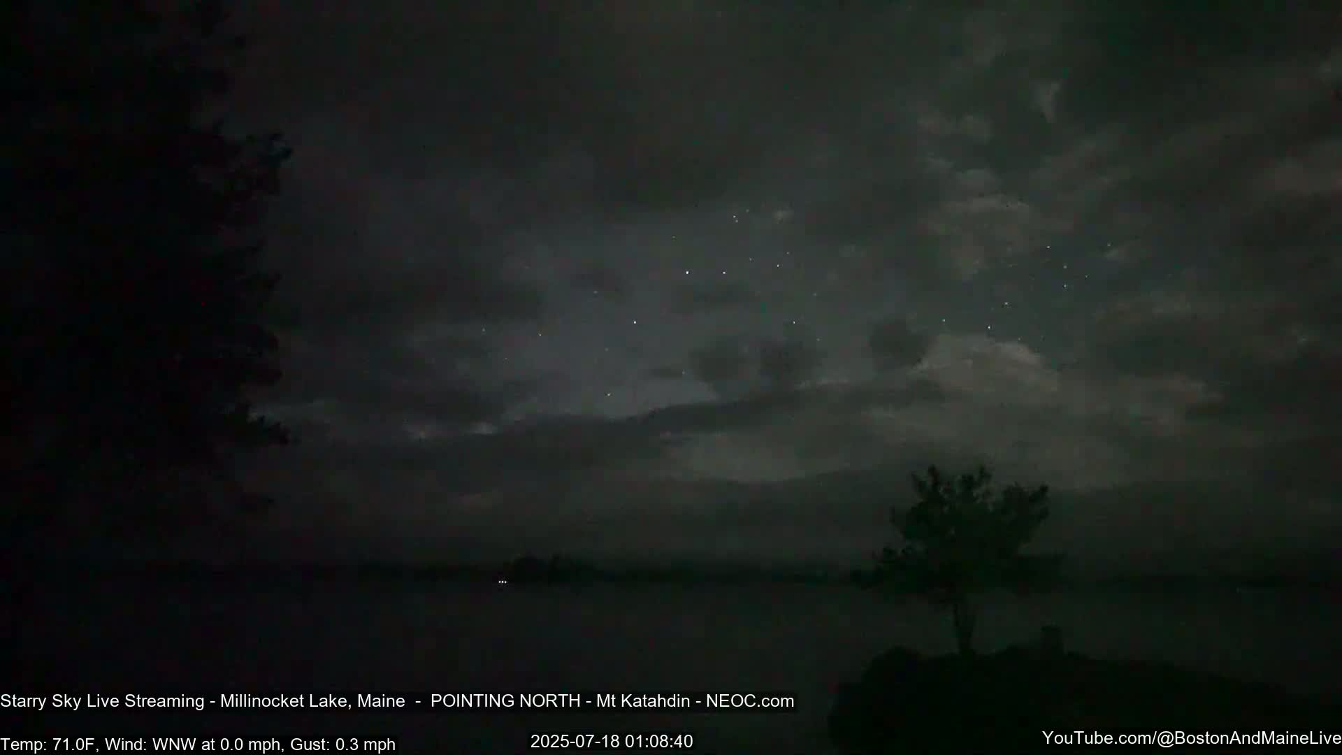 Stars, Aurora, Meteors Live Cam - from Mt Katahdin, Maine  USA