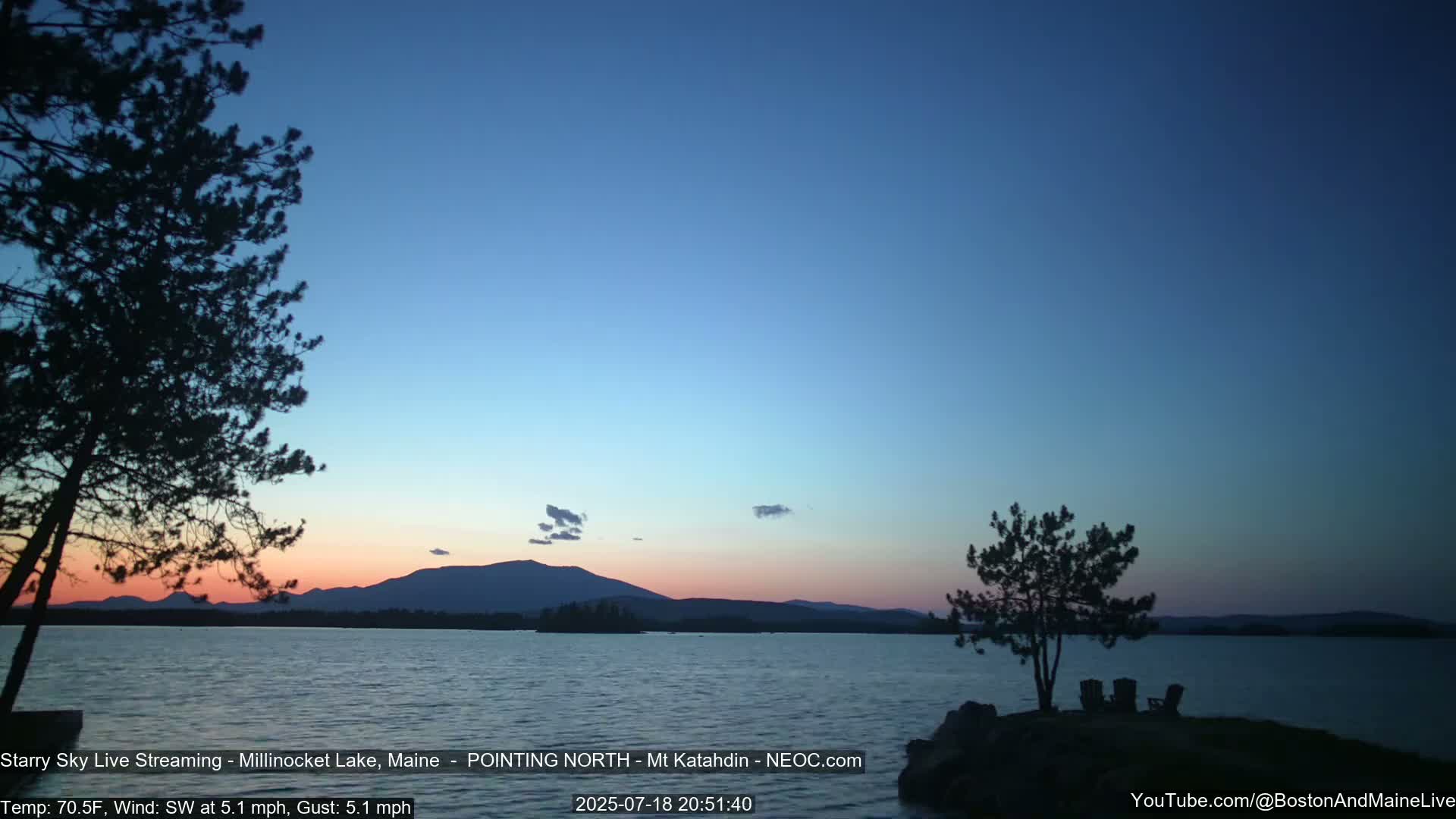 Stars, Aurora, Meteors Live Cam - from Mt Katahdin, Maine  USA