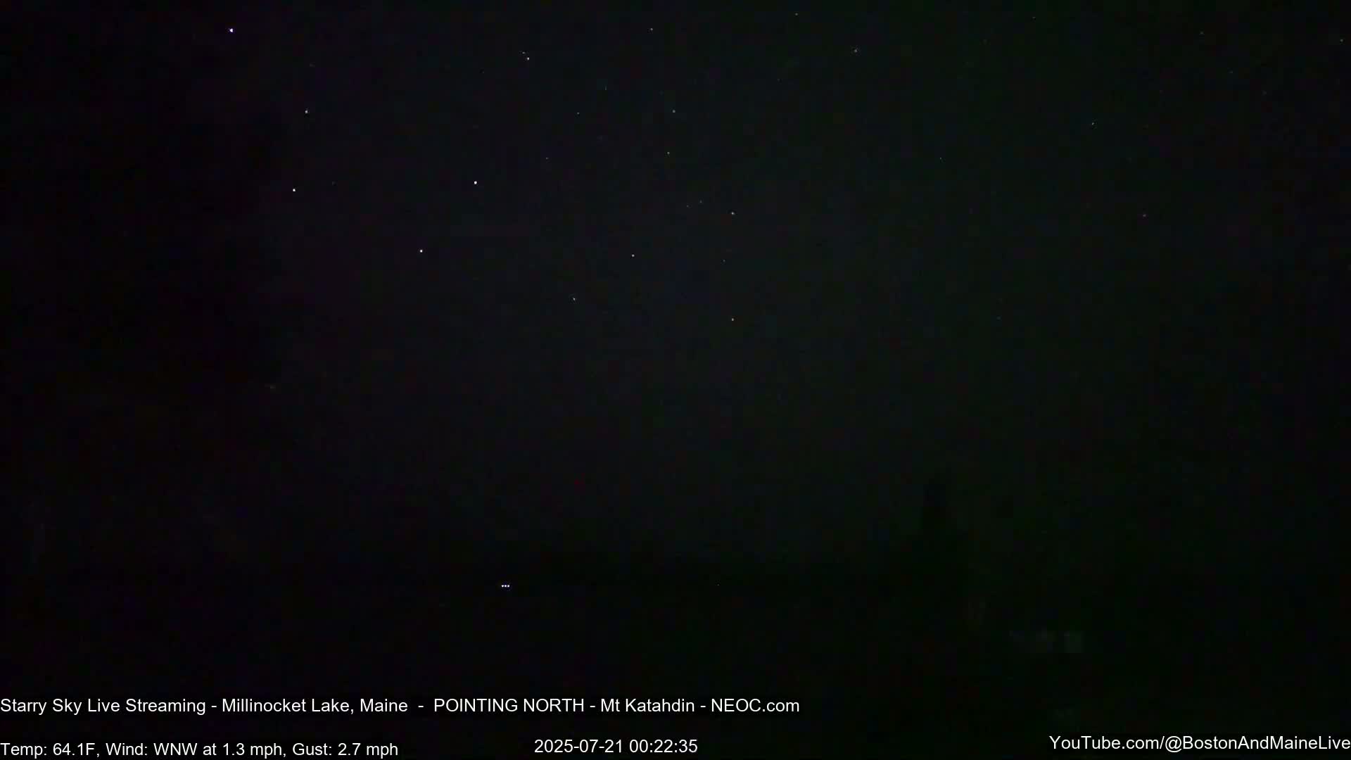 Stars, Aurora, Meteors Live Cam - from Mt Katahdin, Maine  USA