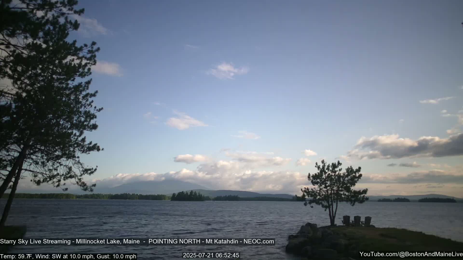 Stars, Aurora, Meteors Live Cam - from Mt Katahdin, Maine  USA