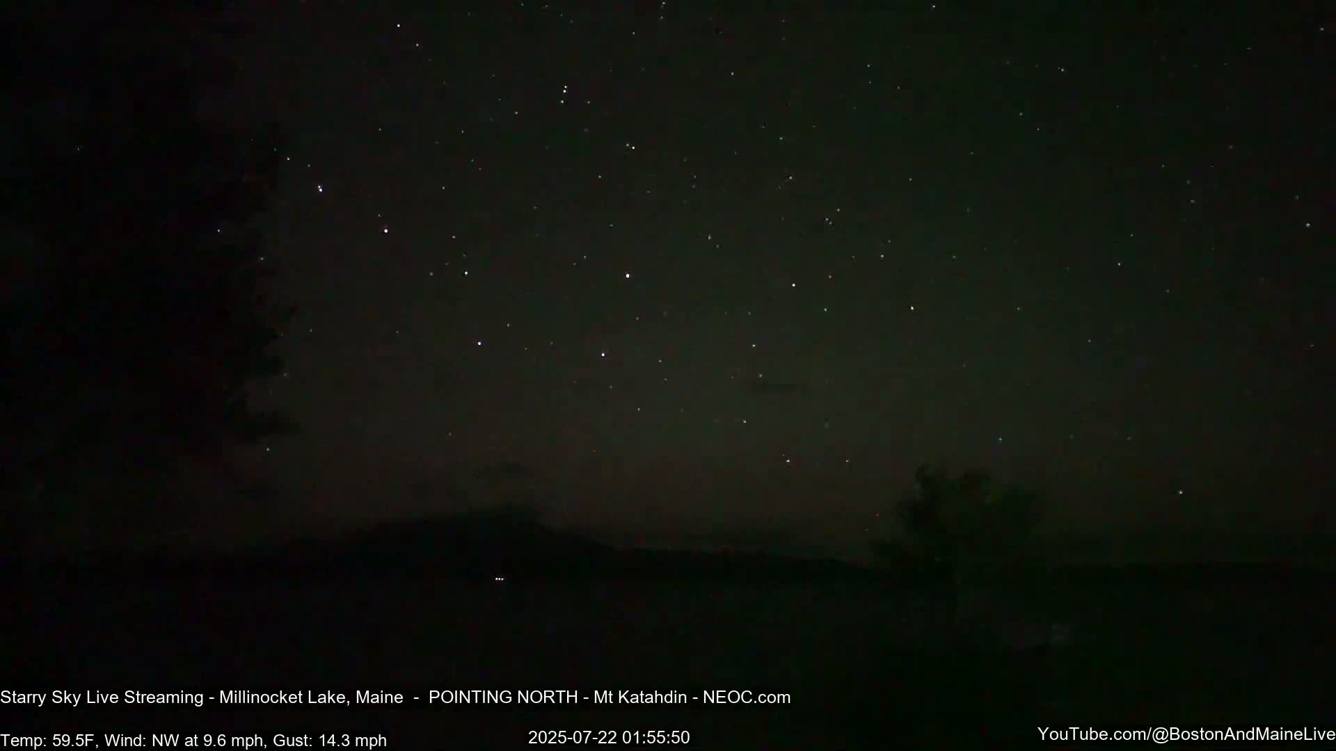 Stars, Aurora, Meteors Live Cam - from Mt Katahdin, Maine  USA