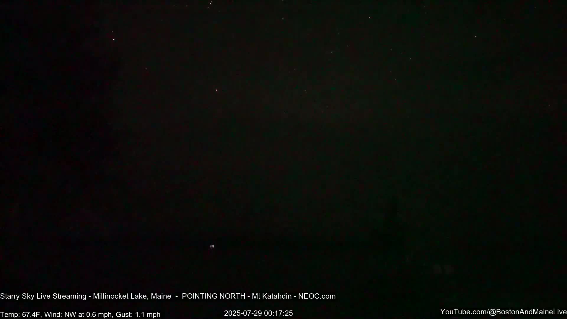 Stars, Aurora, Meteors Live Cam - from Mt Katahdin, Maine  USA