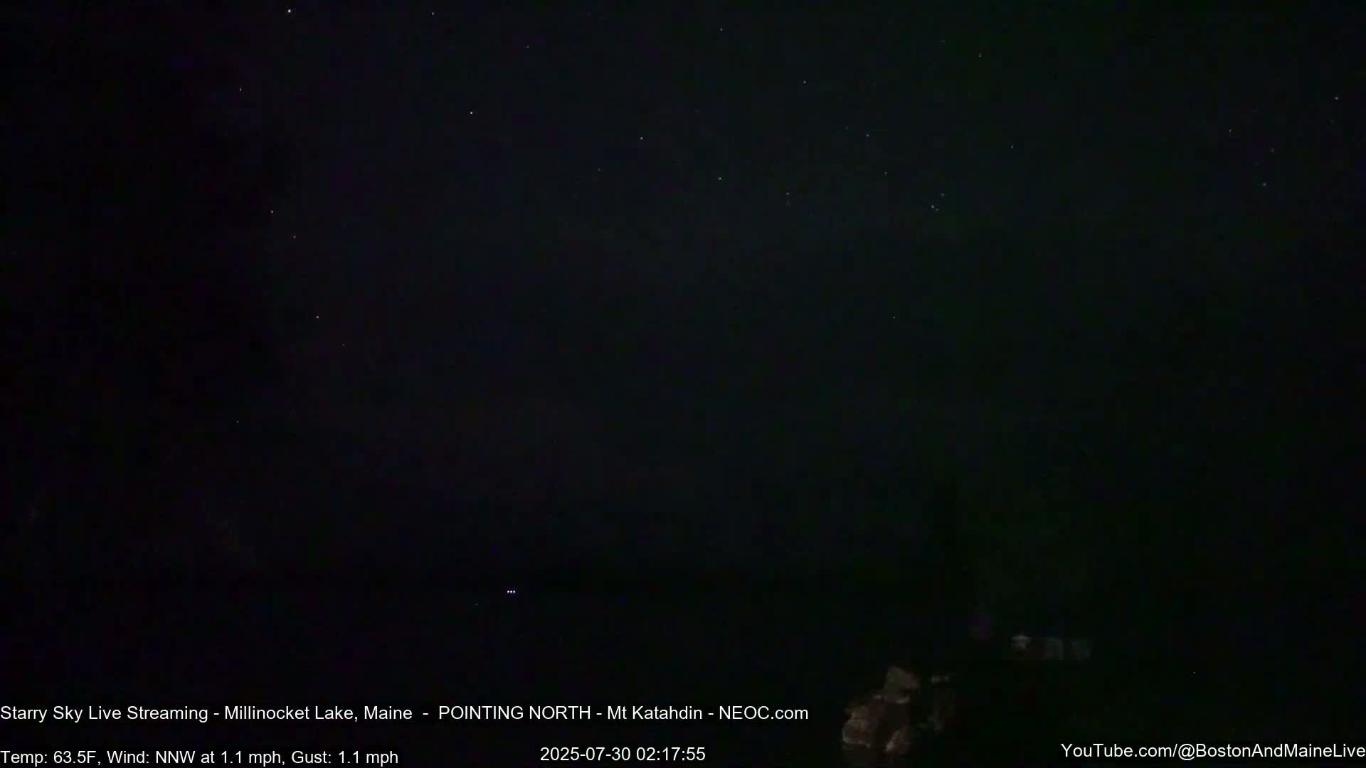 Stars, Aurora, Meteors Live Cam - from Mt Katahdin, Maine  USA