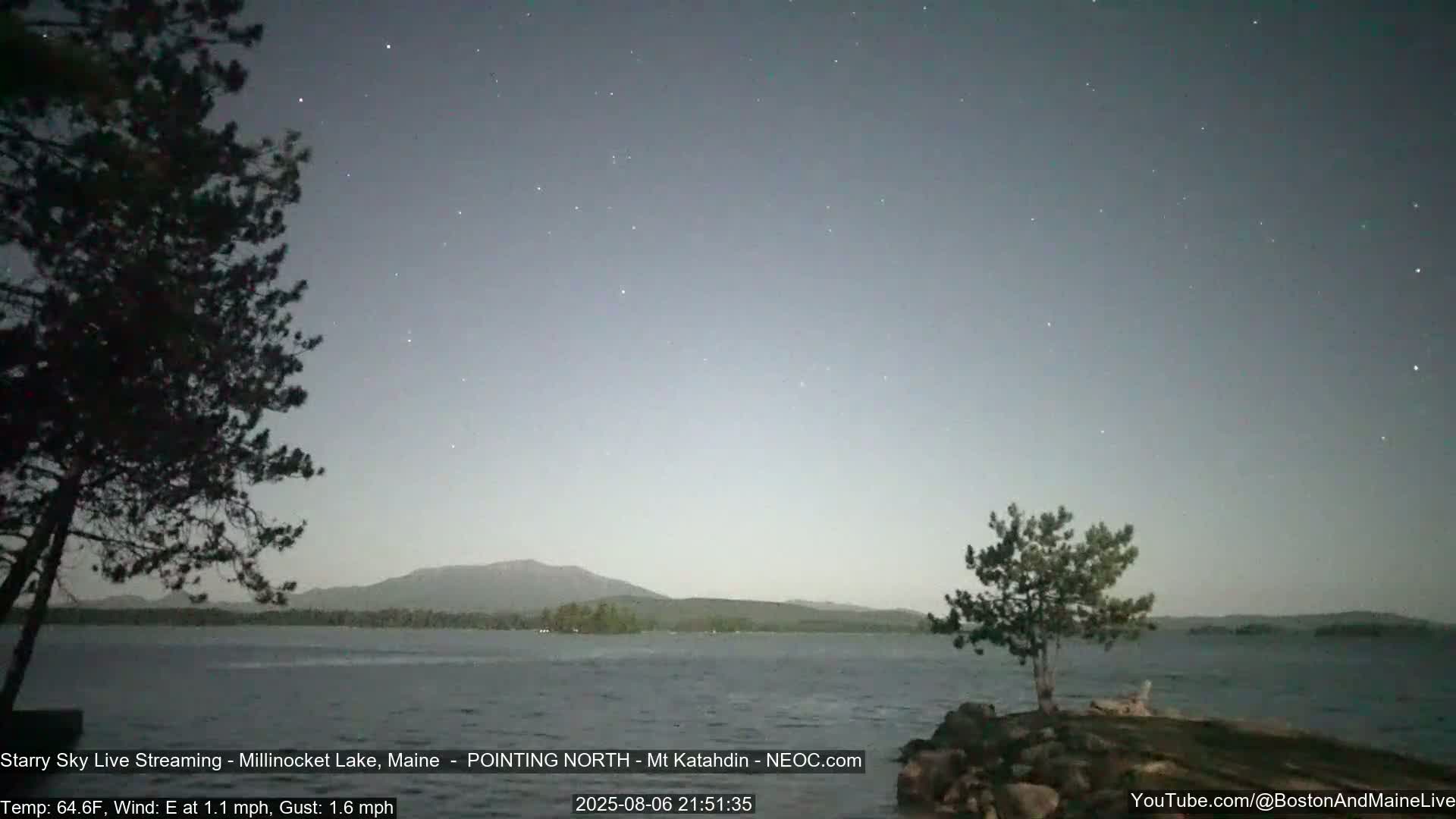 Stars, Aurora, Meteors Live Cam - from Mt Katahdin, Maine  USA