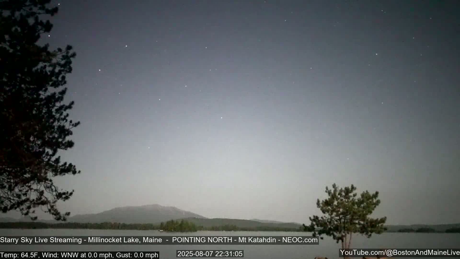 Stars, Aurora, Meteors Live Cam - from Mt Katahdin, Maine  USA