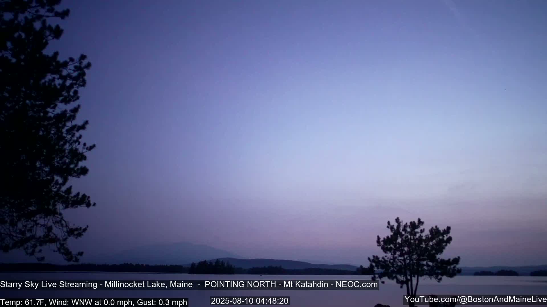 Stars, Aurora, Meteors Live Cam - from Mt Katahdin, Maine  USA