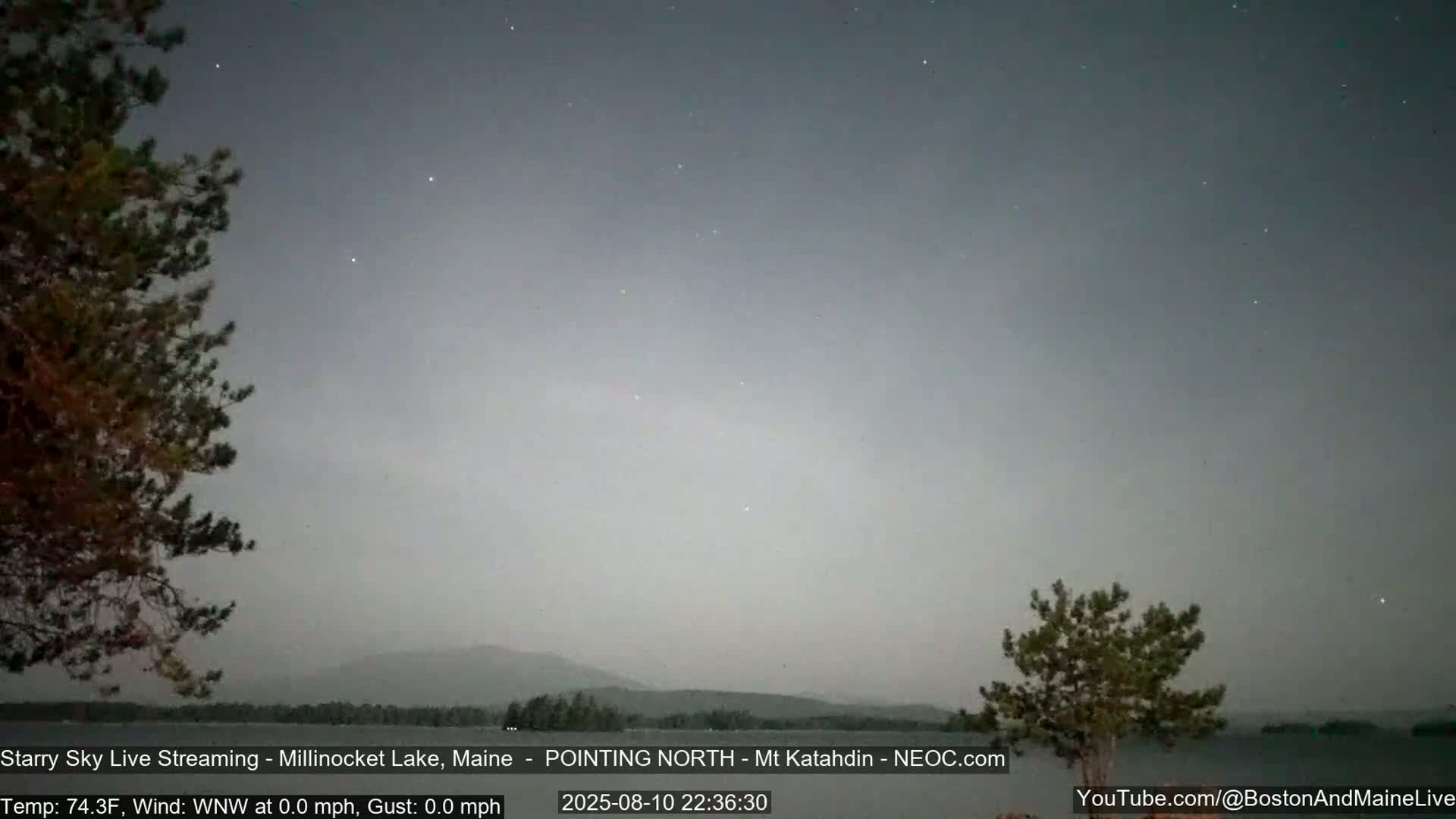 Stars, Aurora, Meteors Live Cam - from Mt Katahdin, Maine  USA