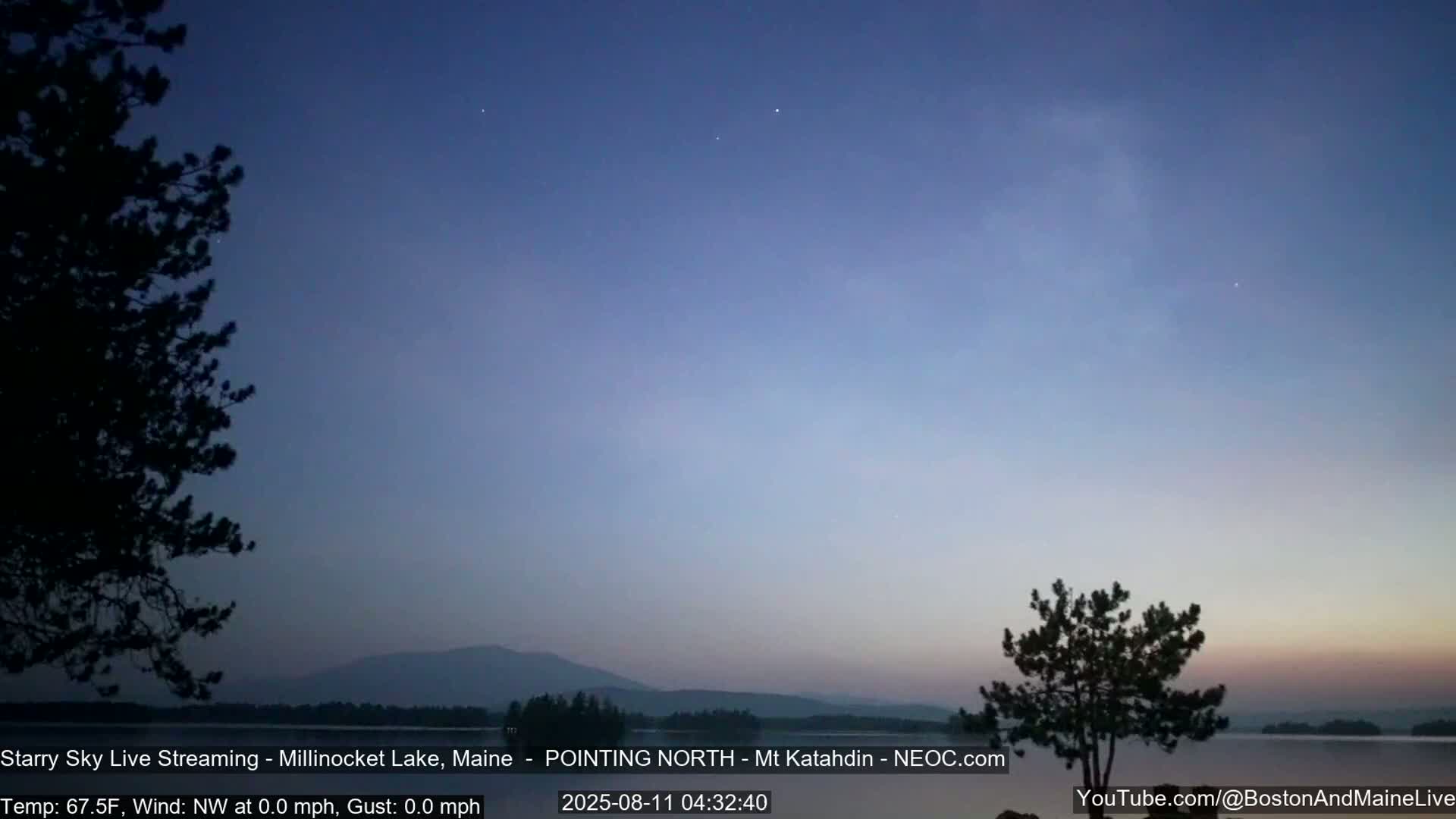 Stars, Aurora, Meteors Live Cam - from Mt Katahdin, Maine  USA