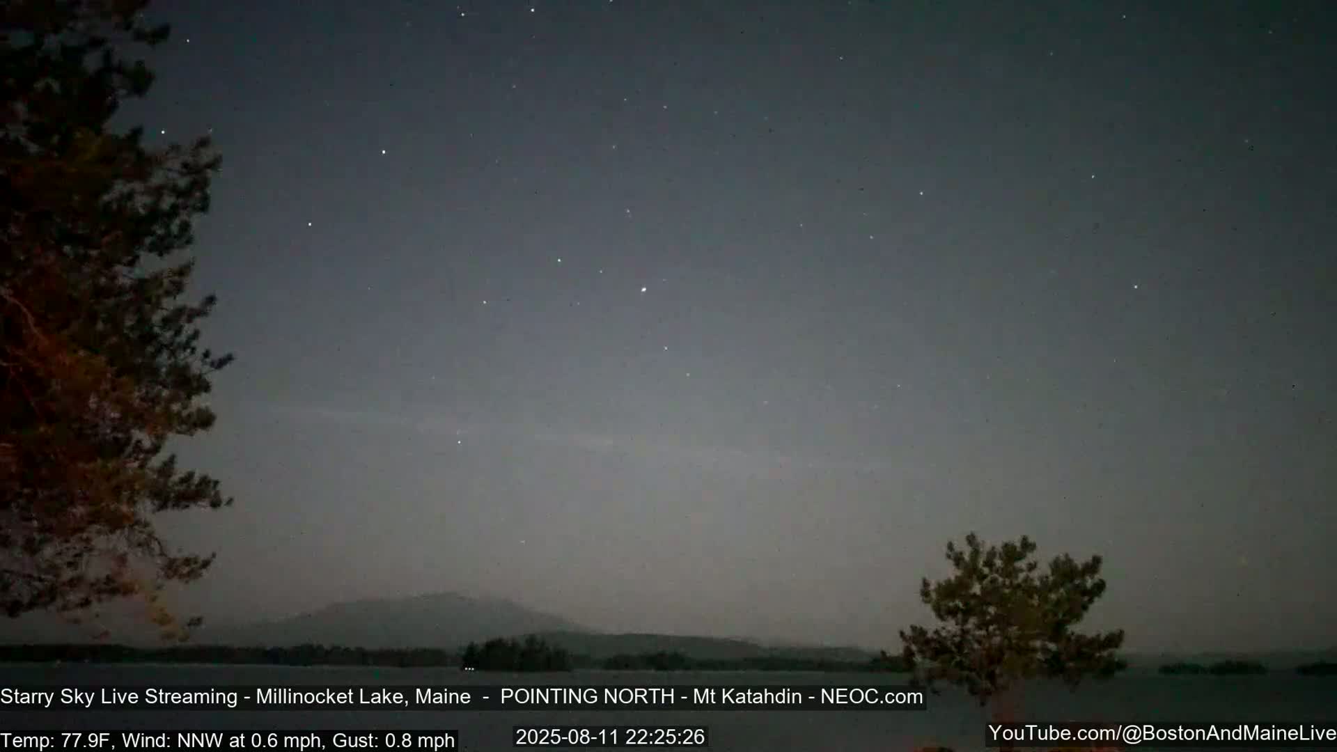 Stars, Aurora, Meteors Live Cam - from Mt Katahdin, Maine  USA
