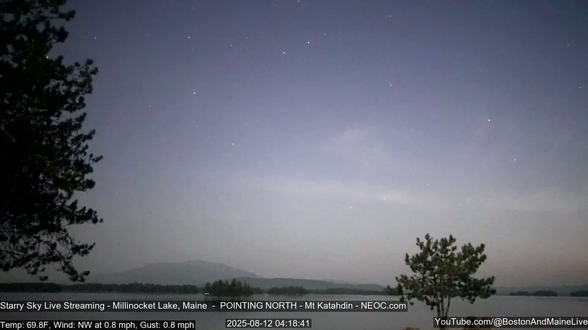Stars, Aurora, Meteors Live Cam - from Mt Katahdin, Maine  USA