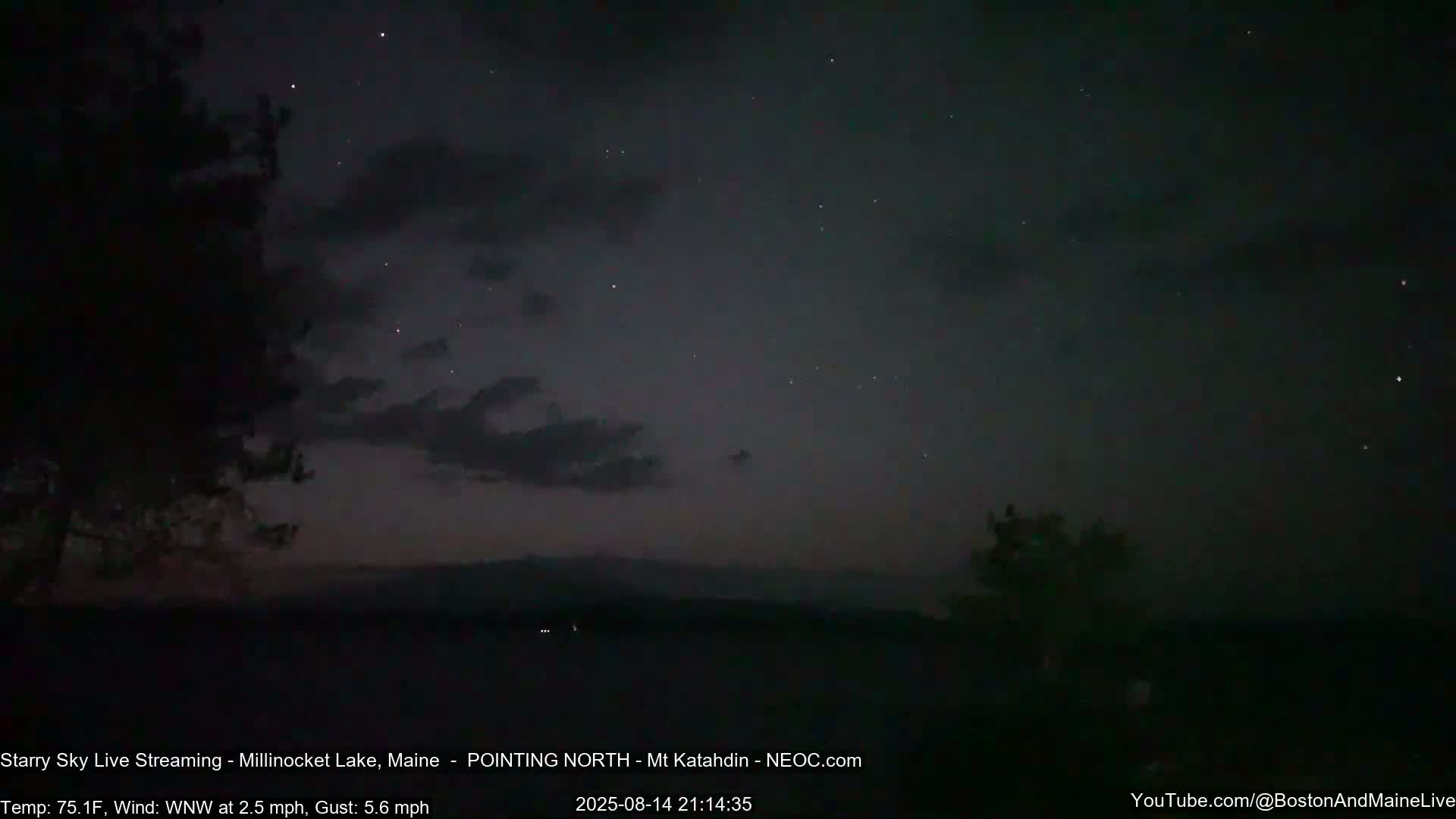 Stars, Aurora, Meteors Live Cam - from Mt Katahdin, Maine  USA