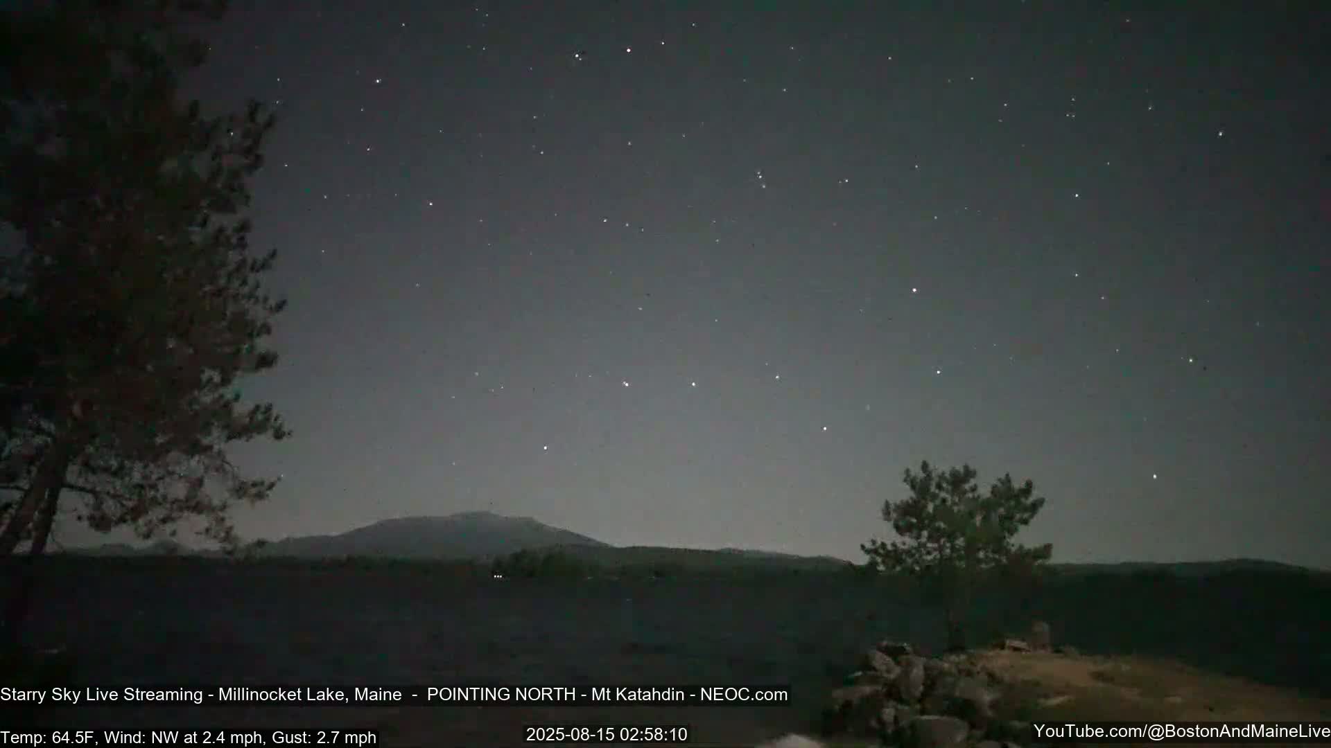 Stars, Aurora, Meteors Live Cam - from Mt Katahdin, Maine  USA