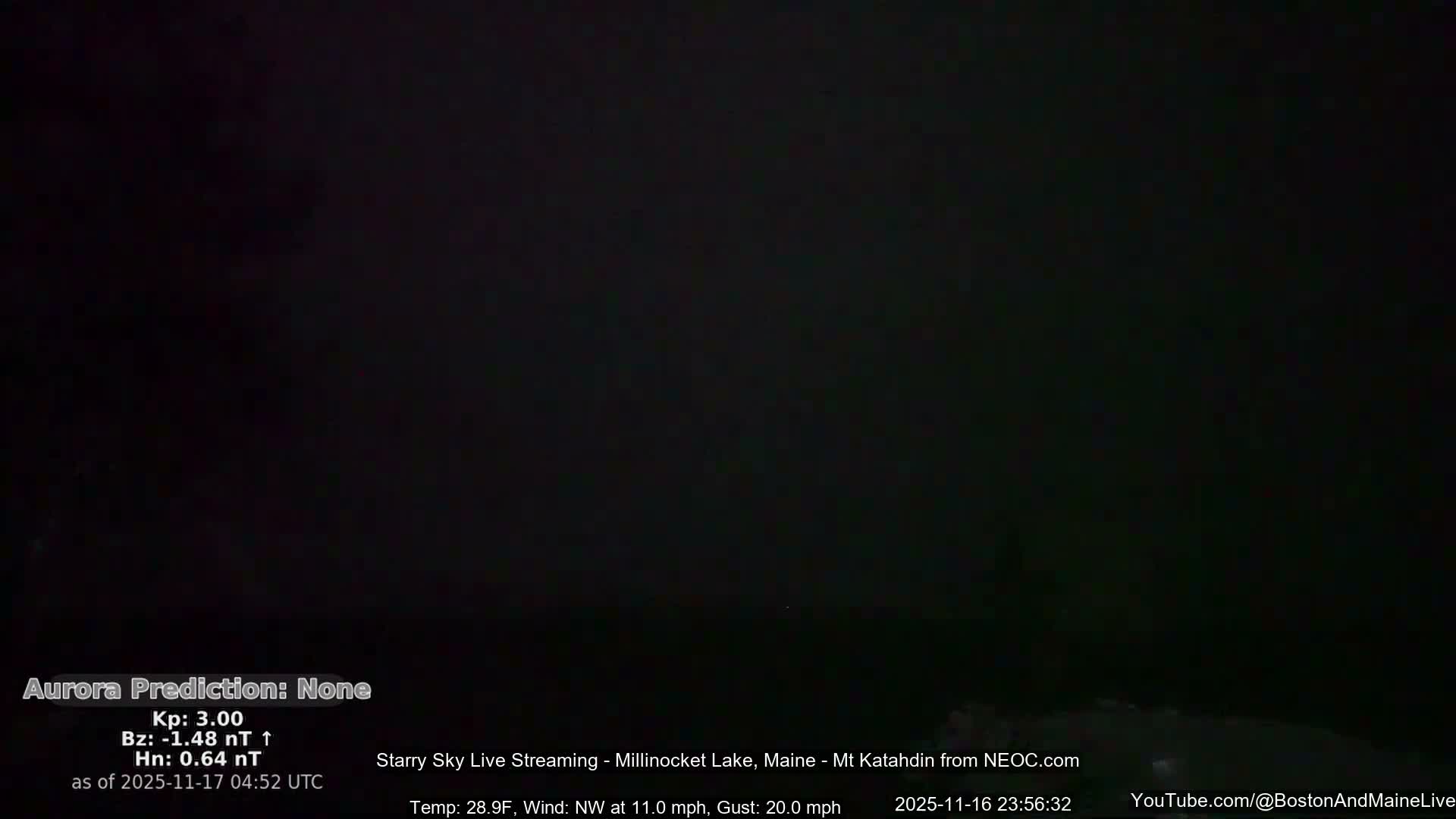Millinocket Lake, Stars, Aurora, Meteors Live Cam  from Mt Katahdin -  Maine  USA
