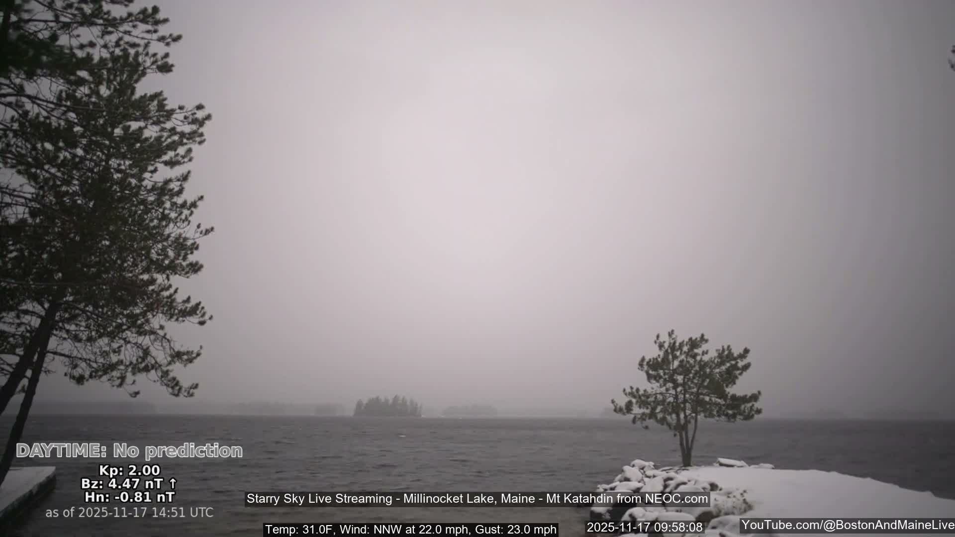 Millinocket Lake, Stars, Aurora, Meteors Live Cam  from Mt Katahdin -  Maine  USA